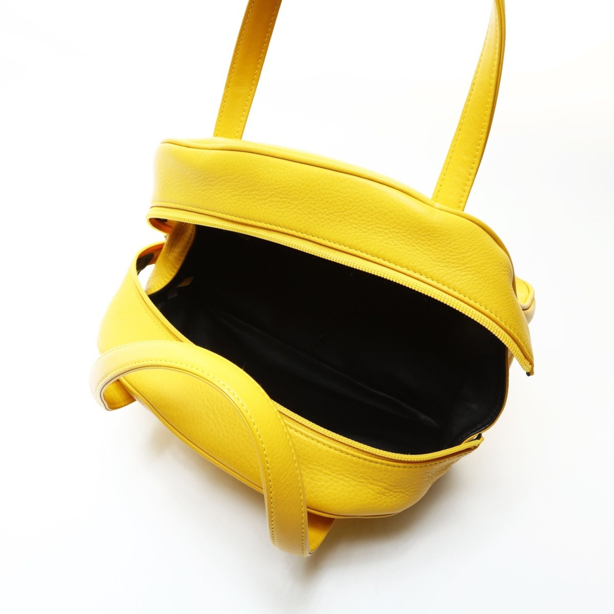 Dior Christian Dior Leather Bowling Bag with CD Logo, Yellow Size ONE SIZE - 11 Thumbnail