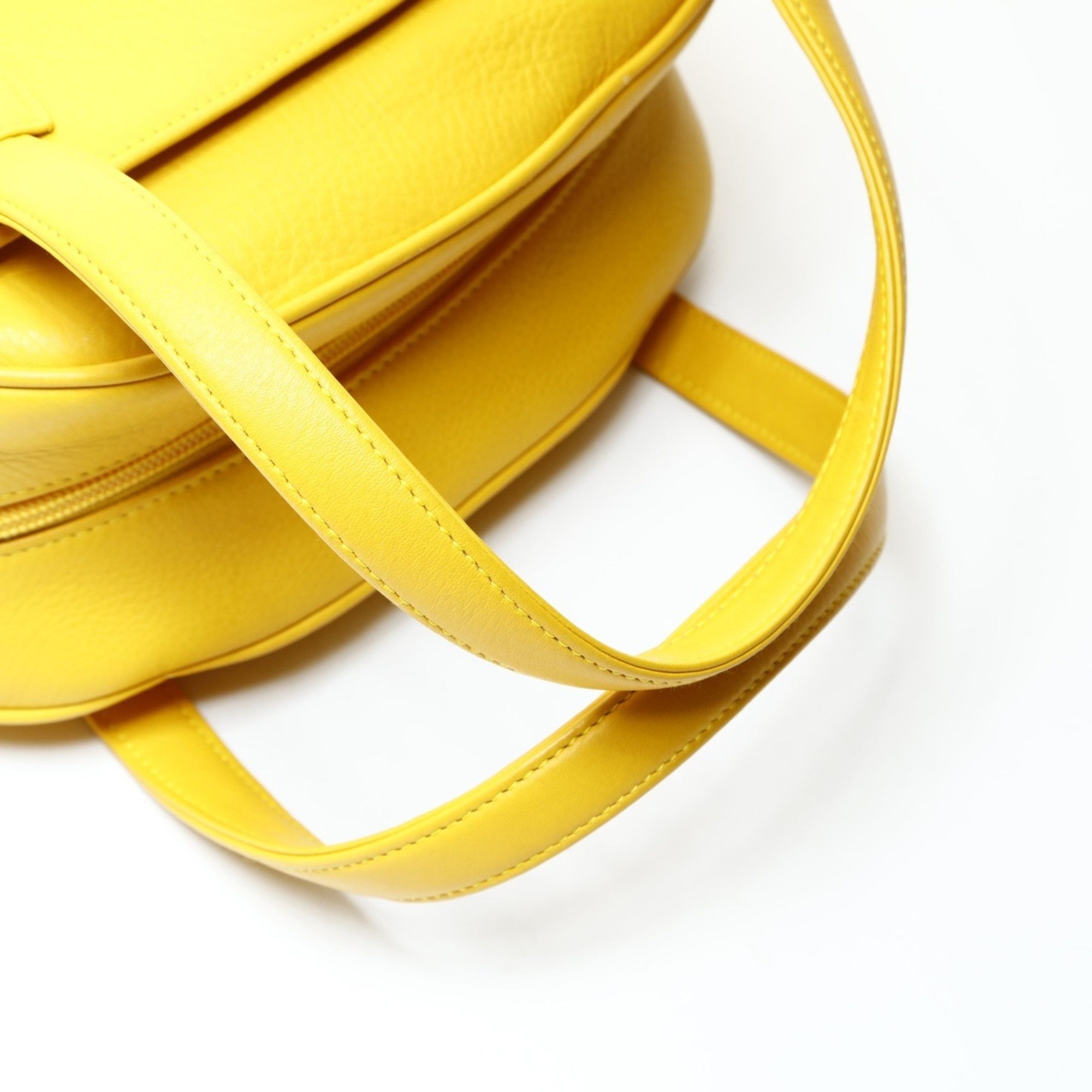 Dior Christian Dior Leather Bowling Bag with CD Logo, Yellow Size ONE SIZE - 12 Thumbnail
