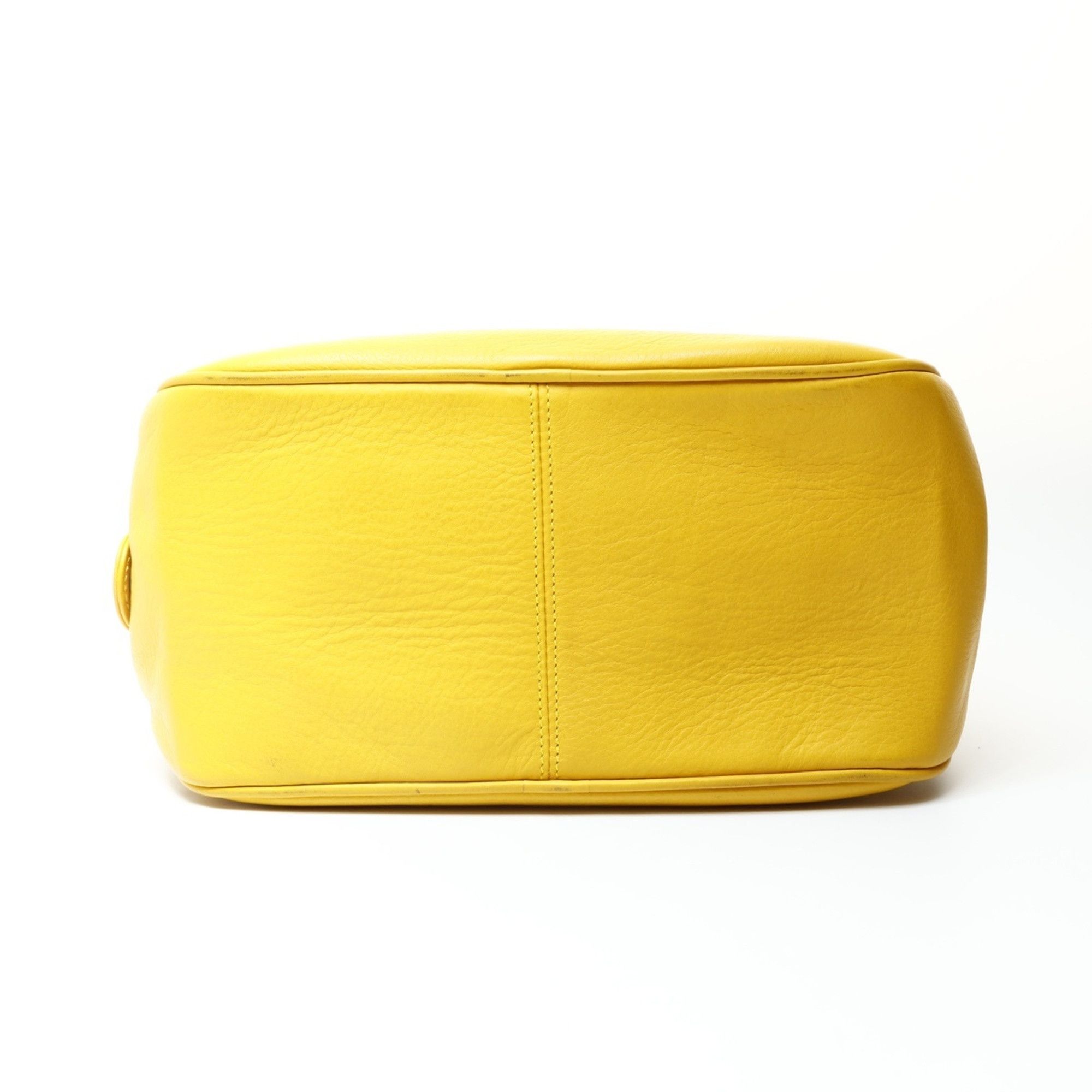 Dior Christian Dior Leather Bowling Bag with CD Logo, Yellow Size ONE SIZE - 7 Thumbnail