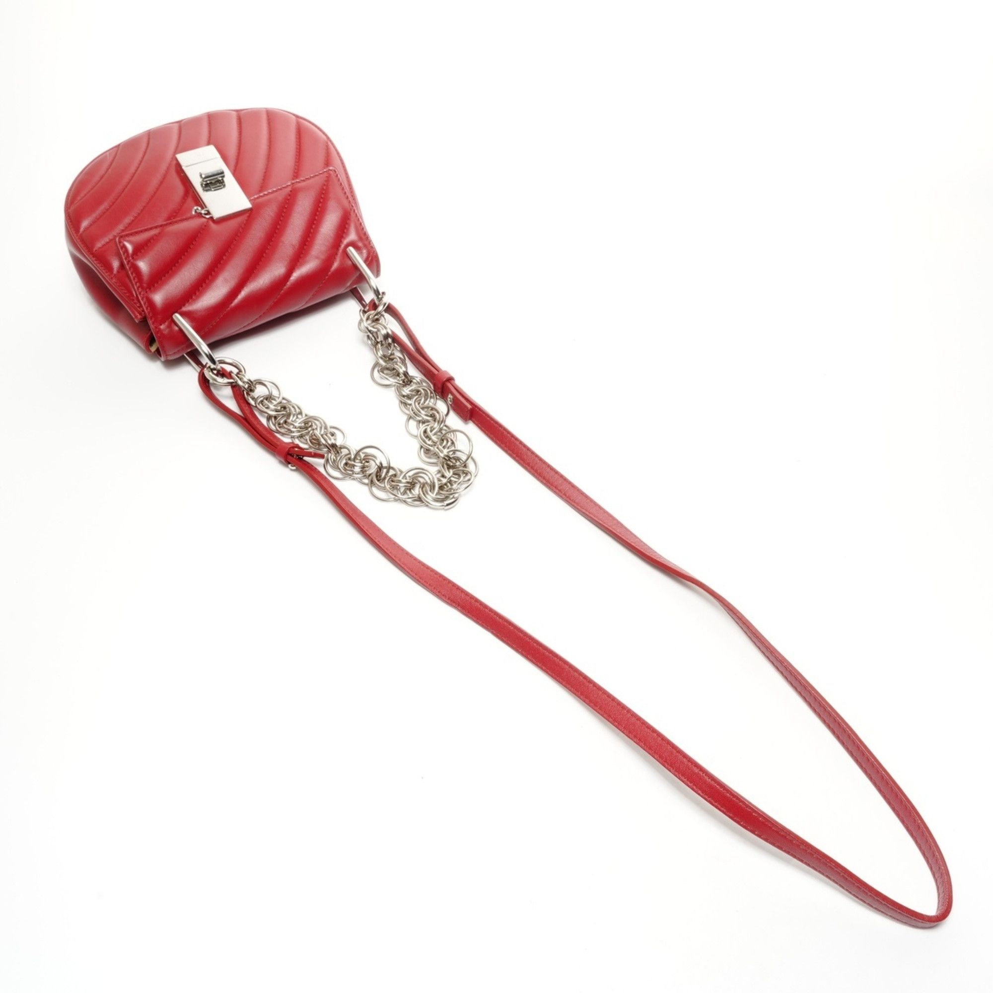 Chloe Chloé Chloe Drew Jeweled Leather 2-Way Shoulder Bag in Red Size ONE SIZE - 8 Thumbnail