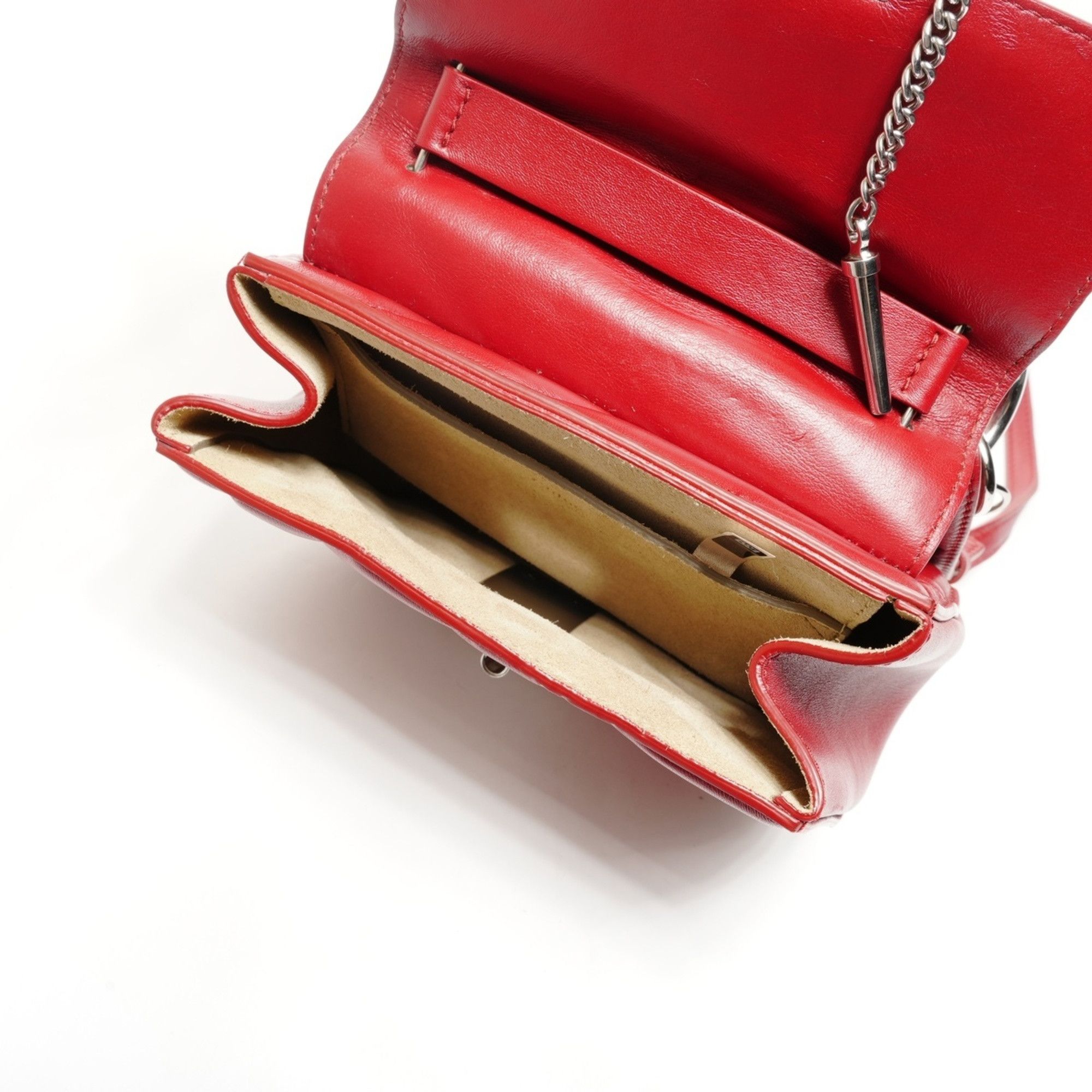 Chloe Chloé Chloe Drew Jeweled Leather 2-Way Shoulder Bag in Red Size ONE SIZE - 11 Thumbnail