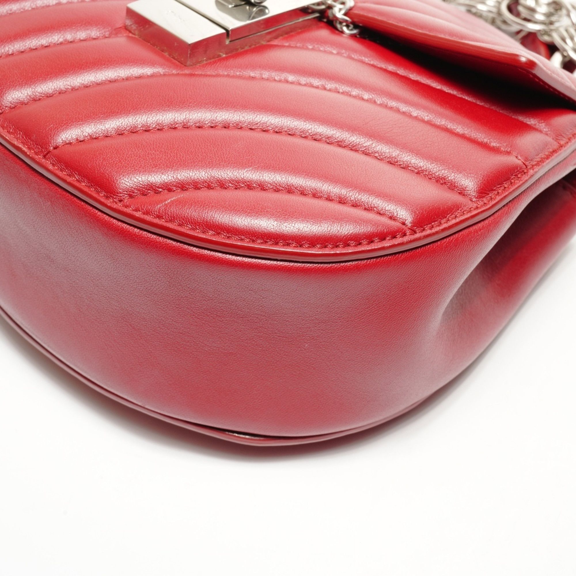 Chloe Chloé Chloe Drew Jeweled Leather 2-Way Shoulder Bag in Red Size ONE SIZE - 6 Thumbnail