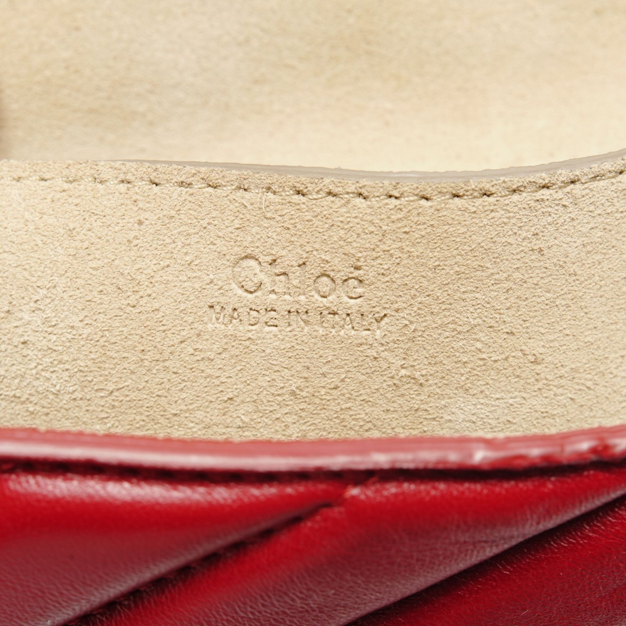 Chloe Chloé Chloe Drew Jeweled Leather 2-Way Shoulder Bag in Red Size ONE SIZE - 9 Thumbnail