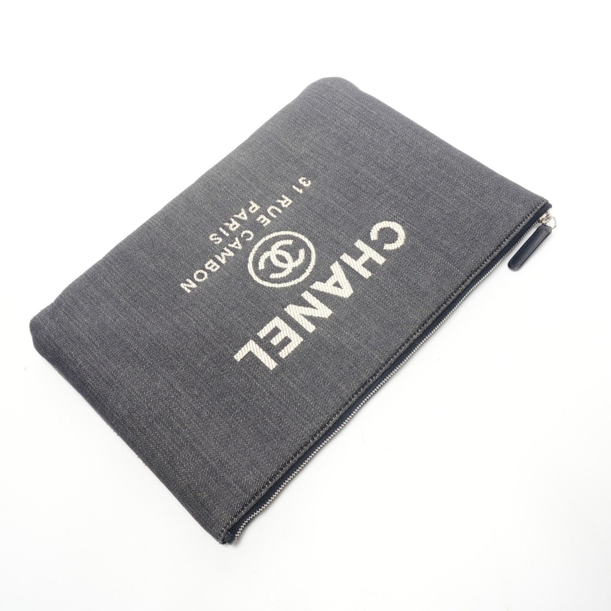 Chanel CHANEL 21st Series 2015-2016 Denim Logo Clutch Bag, Blue Size ONE SIZE - 8 Thumbnail