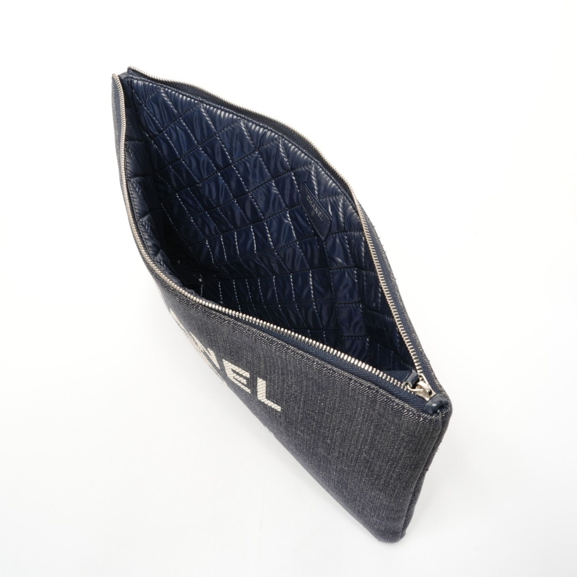 Chanel CHANEL 21st Series 2015-2016 Denim Logo Clutch Bag, Blue Size ONE SIZE - 11 Thumbnail