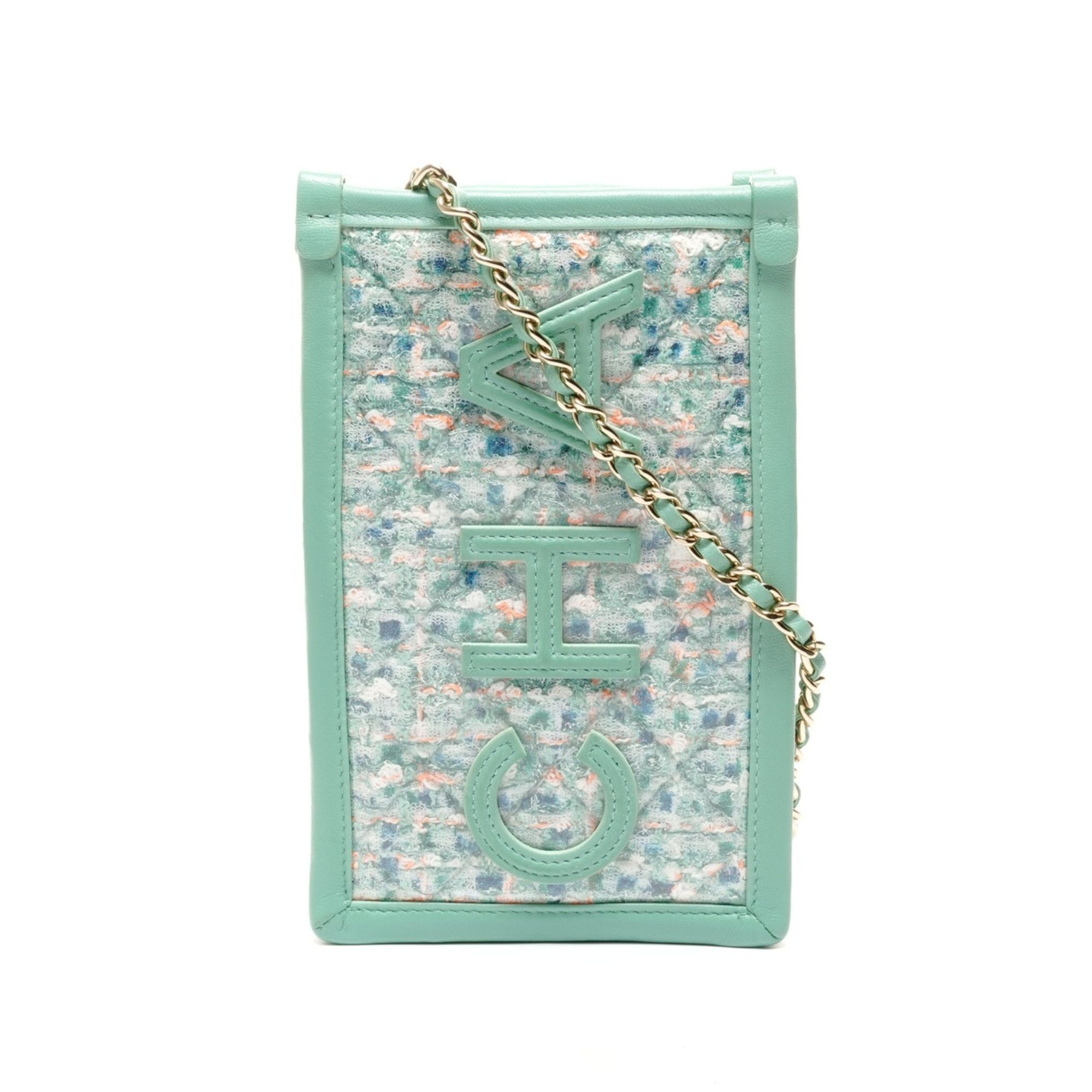 Chanel Chanel 28 Series 2019 Tweed Clutch/Phone Case/Shoulder Bag, Green Size ONE SIZE - 2 Thumbnail