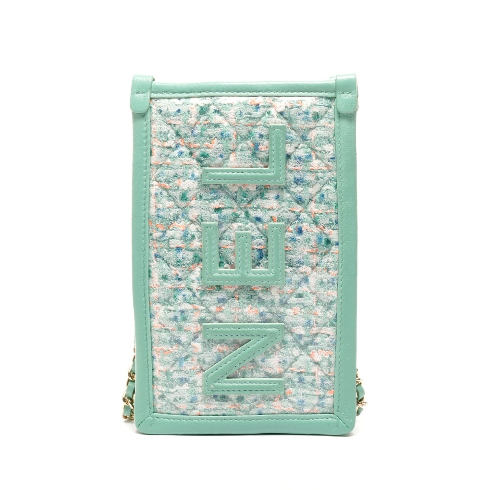Chanel Chanel 28 Series 2019 Tweed Clutch/Phone Case/Shoulder Bag, Green Size ONE SIZE - 3 Thumbnail