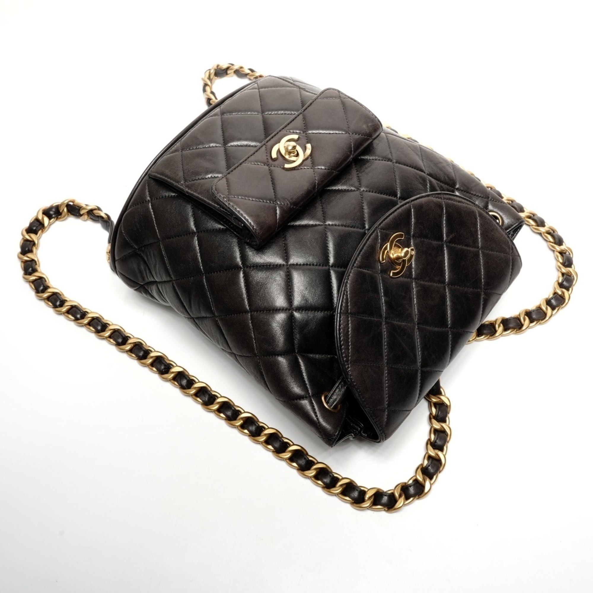 Chanel CHANEL No. 3 1994-1996 Lambskin Duma Matelasse Backpack/Daypack in Black Size ONE SIZE - 8 Thumbnail