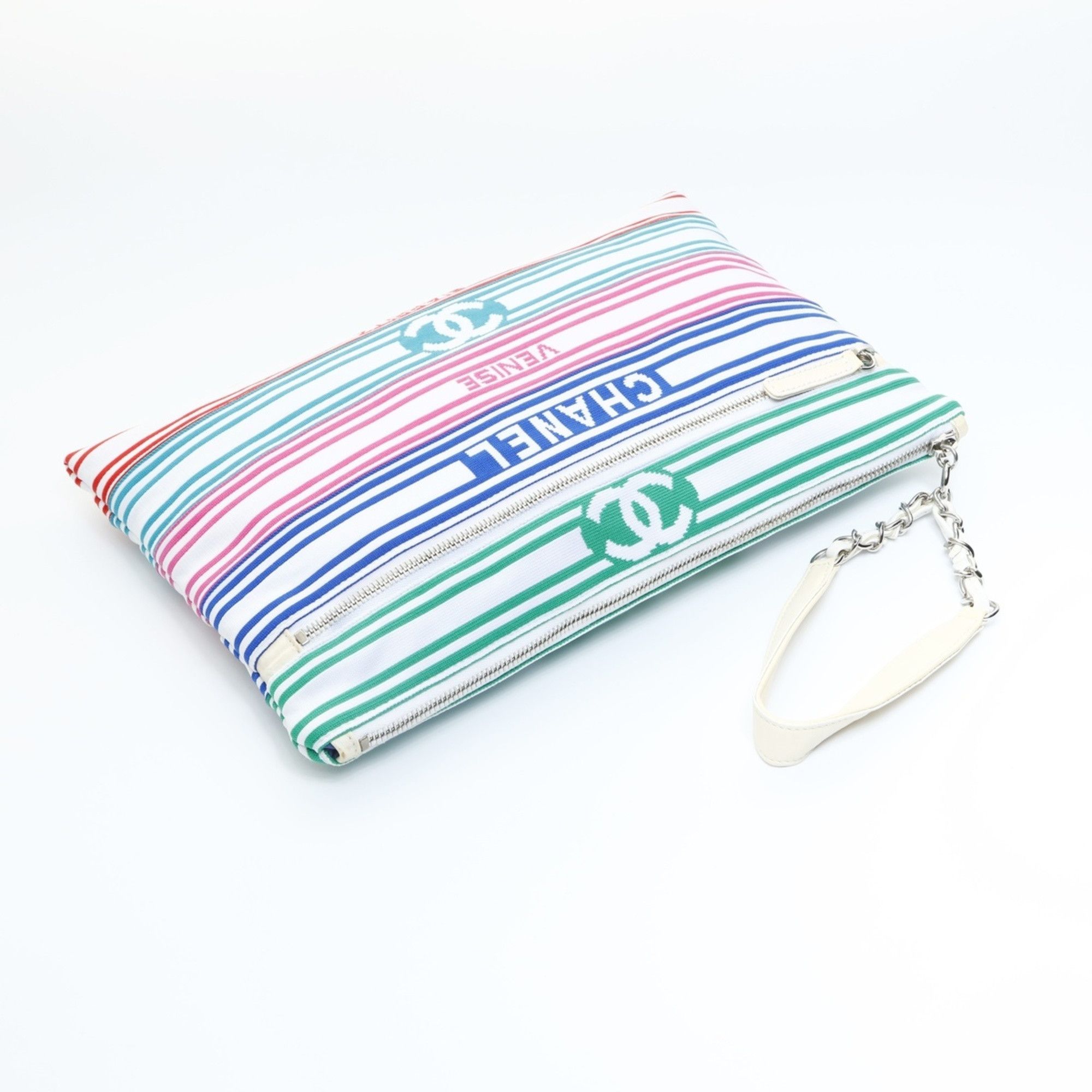 Chanel CHANEL 27th Series 2019 Cotton Canvas Multicolor Coco Mark Clutch Bag Size ONE SIZE - 13 Thumbnail
