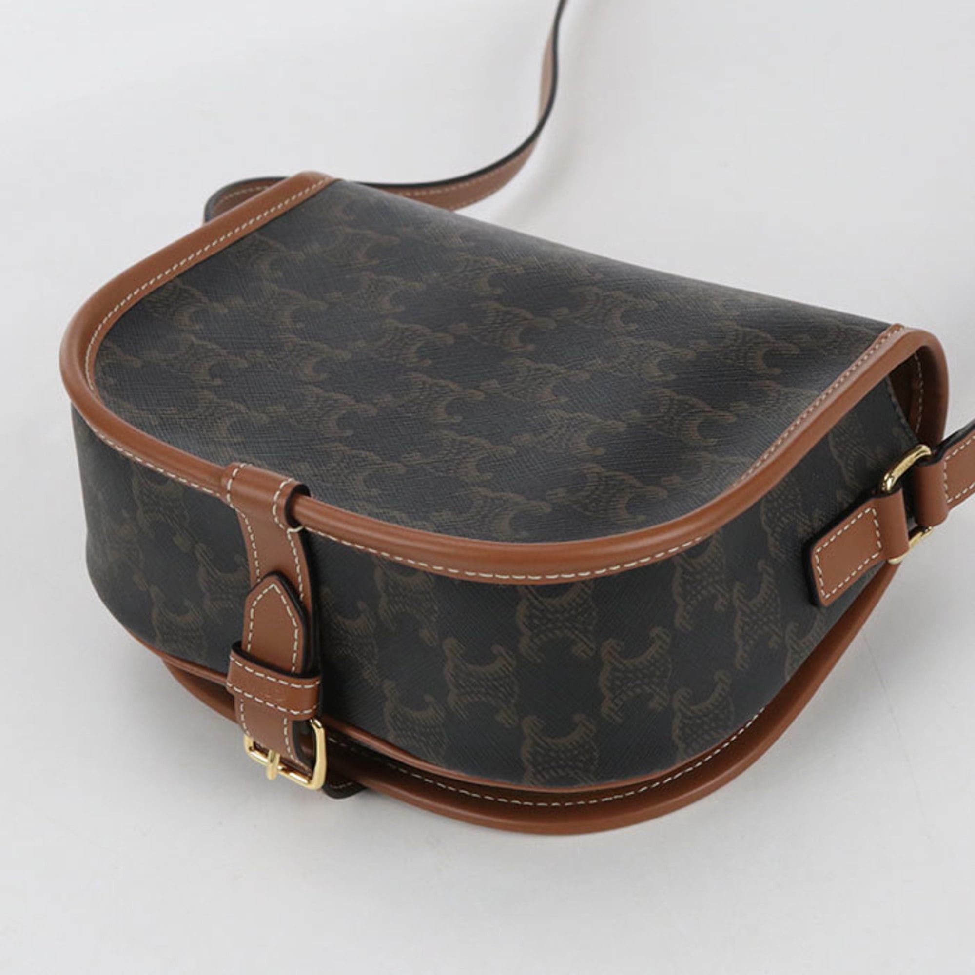 Celine CELINE Triomphe Canvas Shoulder Bag, Women's, Brown Size ONE SIZE - 2 Thumbnail