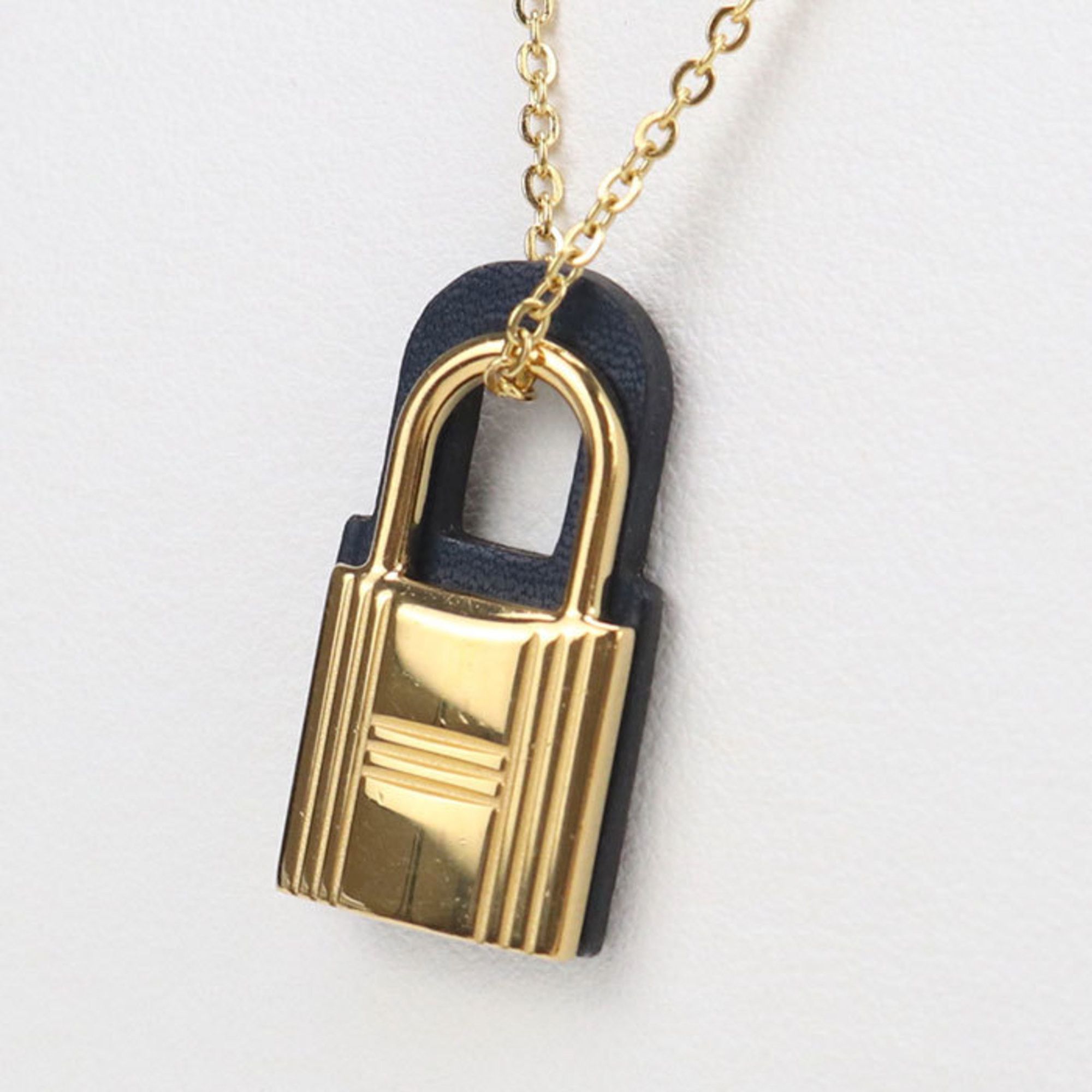 Hermes HERMES O'Kelly PM Necklace, D Stamp, Women's, Navy Size ONE SIZE - 2 Thumbnail