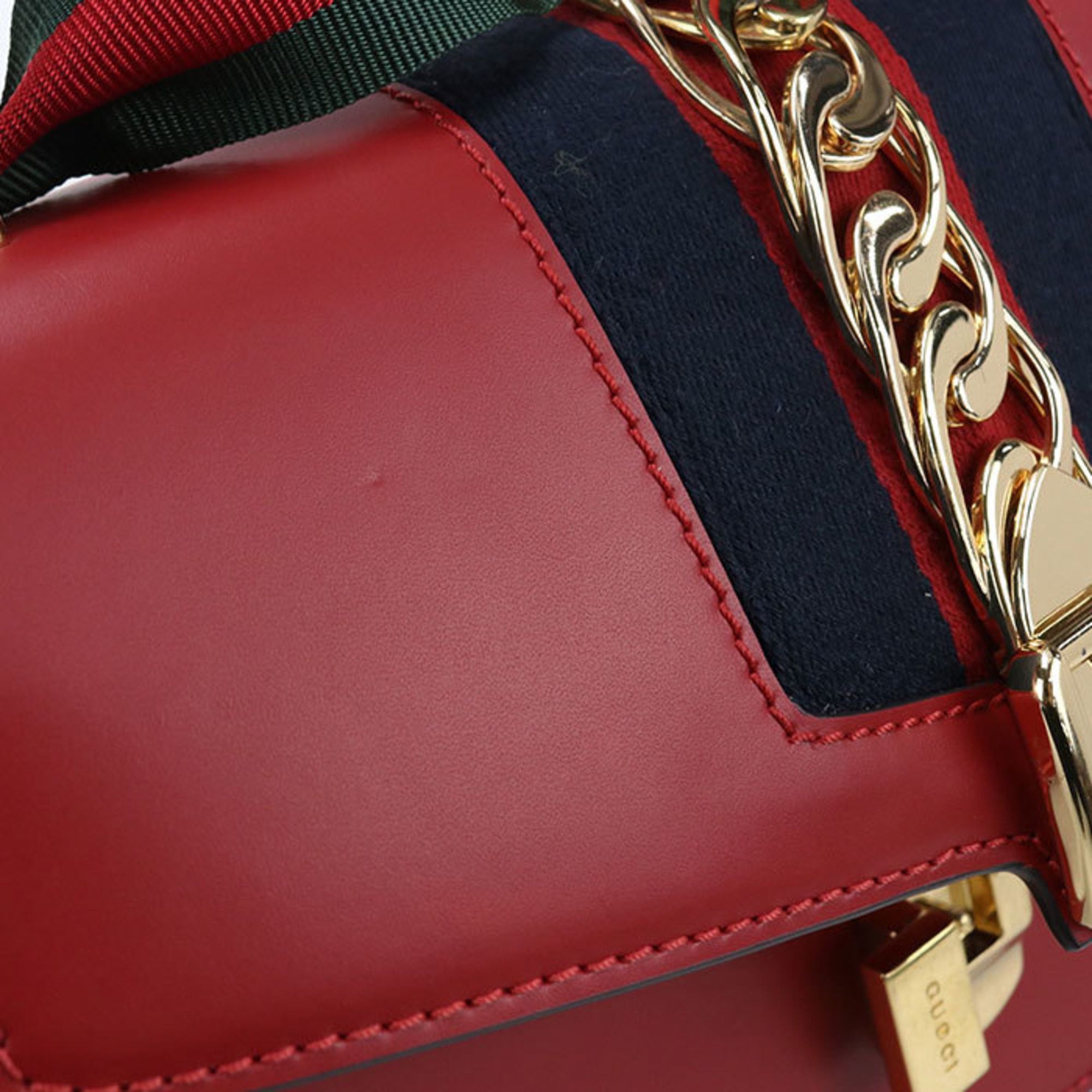 Gucci GUCCI Sylvie Shoulder Bag 421882 Women's Red Size ONE SIZE - 8 Thumbnail