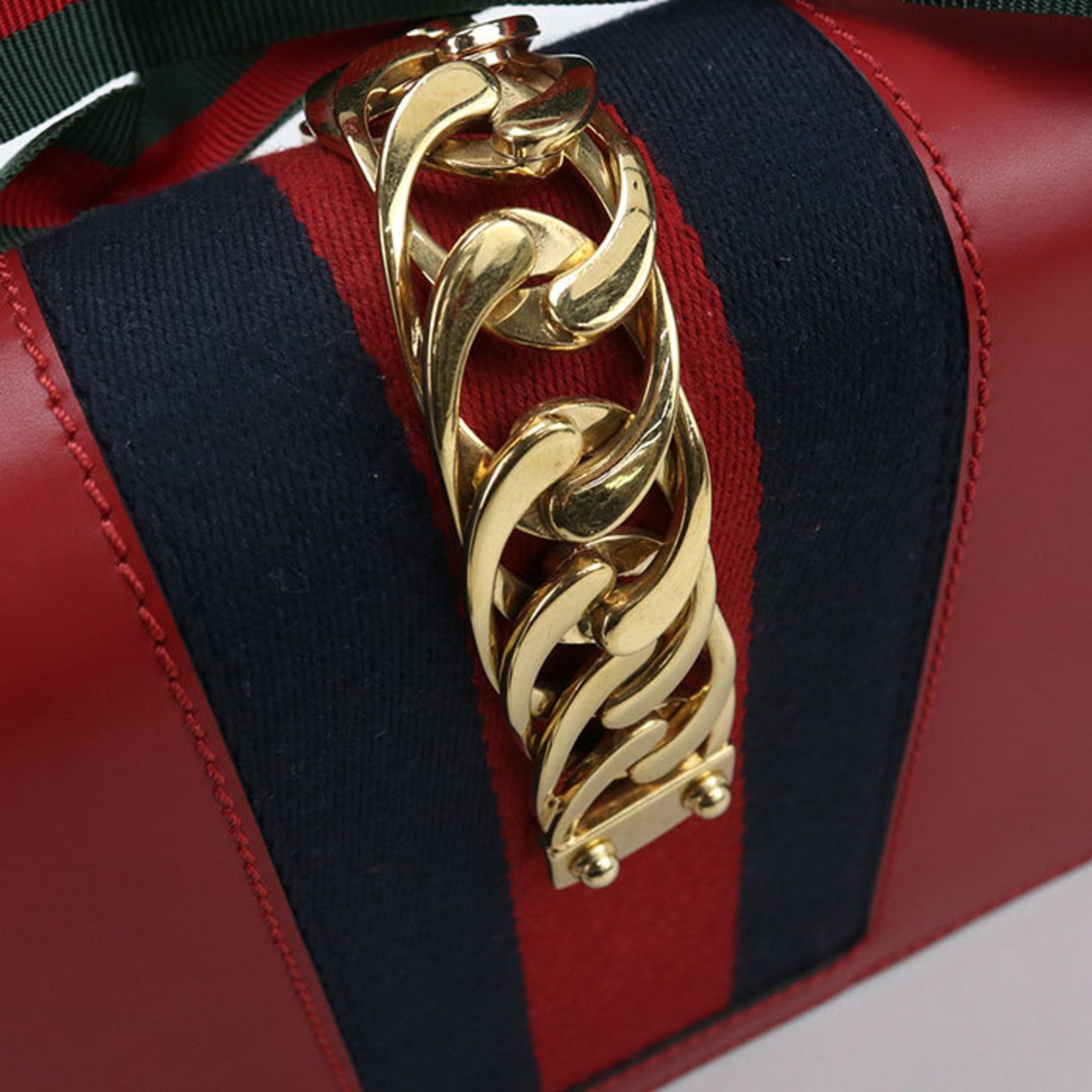 Gucci GUCCI Sylvie Shoulder Bag 421882 Women's Red Size ONE SIZE - 6 Thumbnail