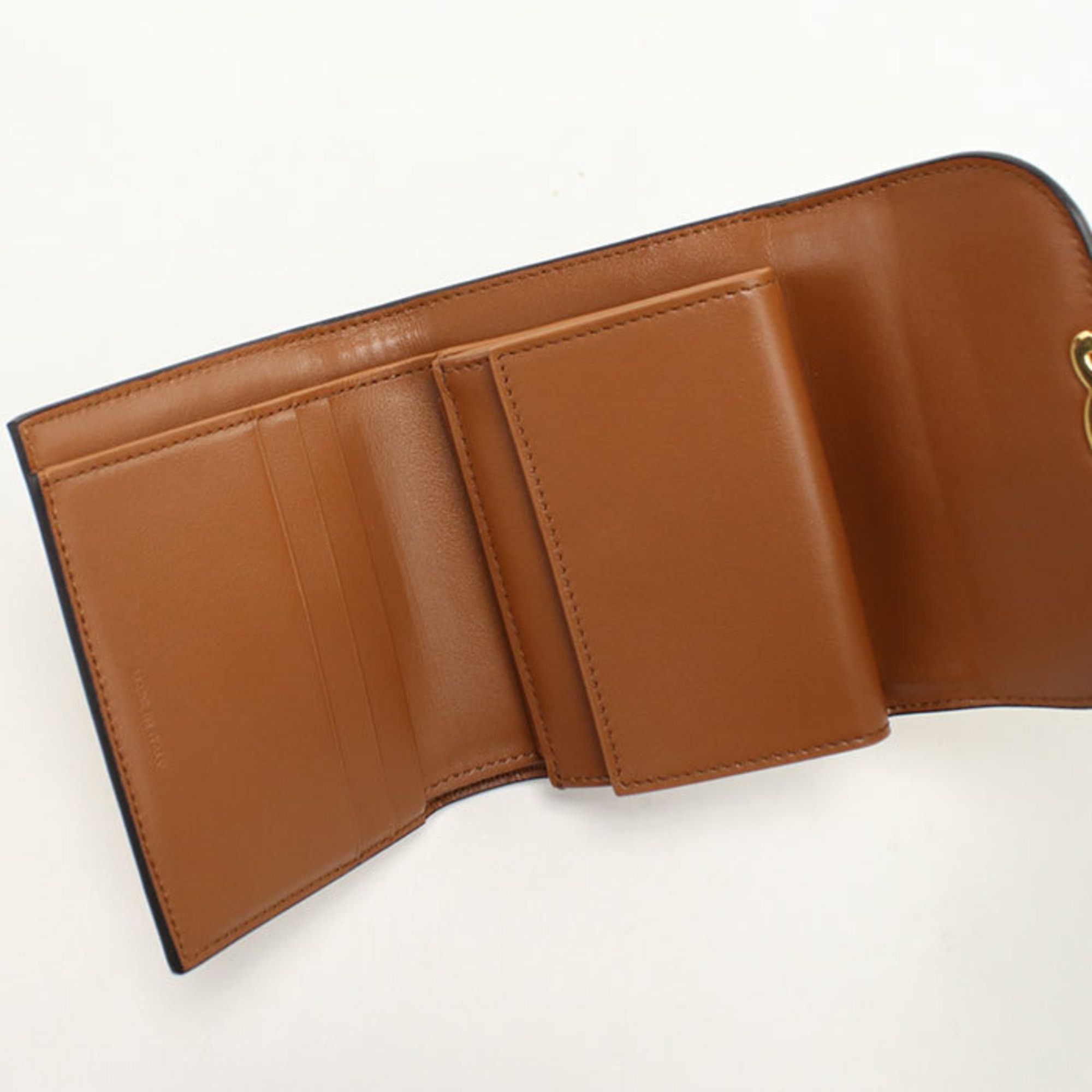 Celine CELINE Triomphe Small Flap Wallet 10D78 Women's Beige Size ONE SIZE - 3 Thumbnail