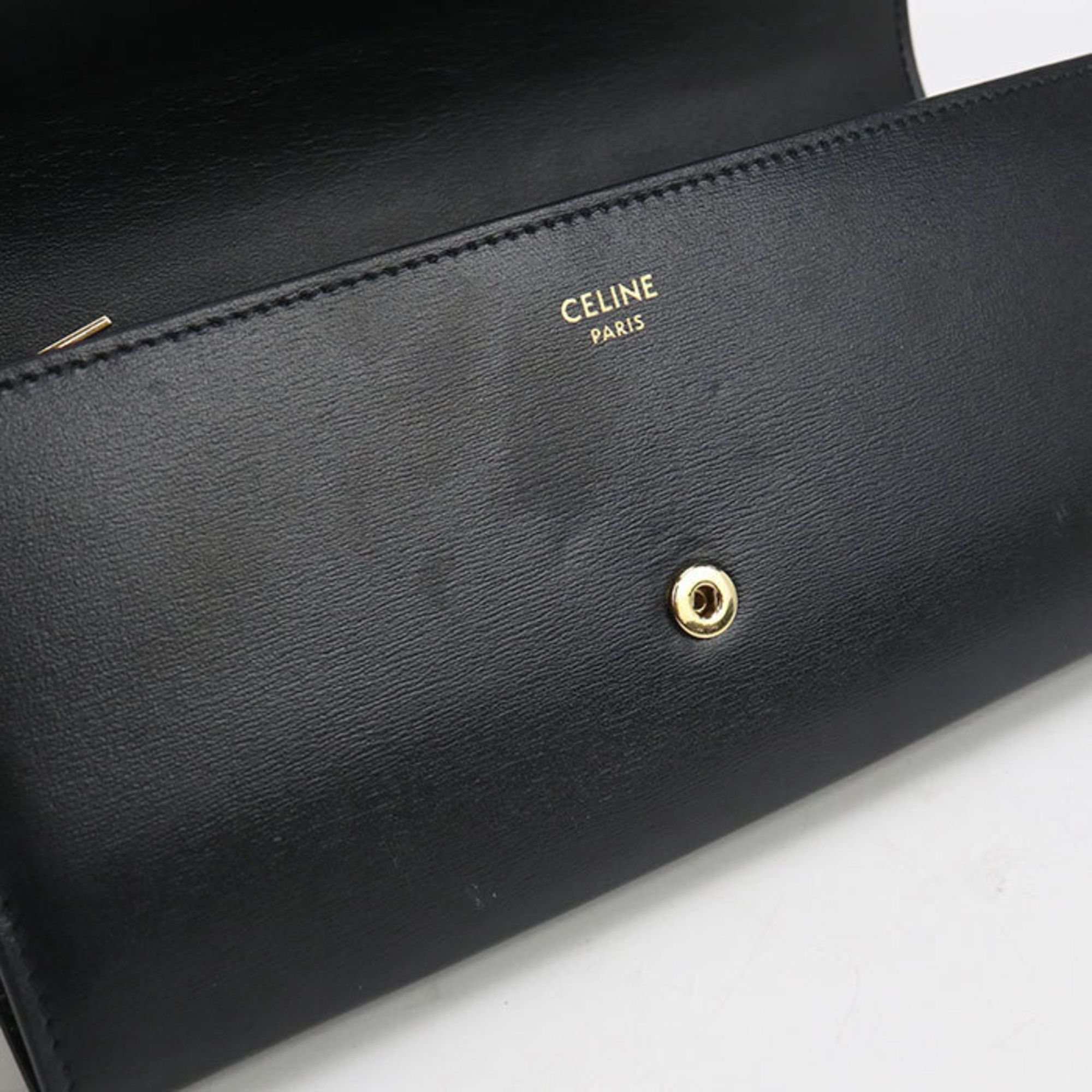 Celine CELINE Triomphe Large Wallet, Black, 10E313DPV.38NO, Bifold, Women's Size ONE SIZE - 5 Thumbnail