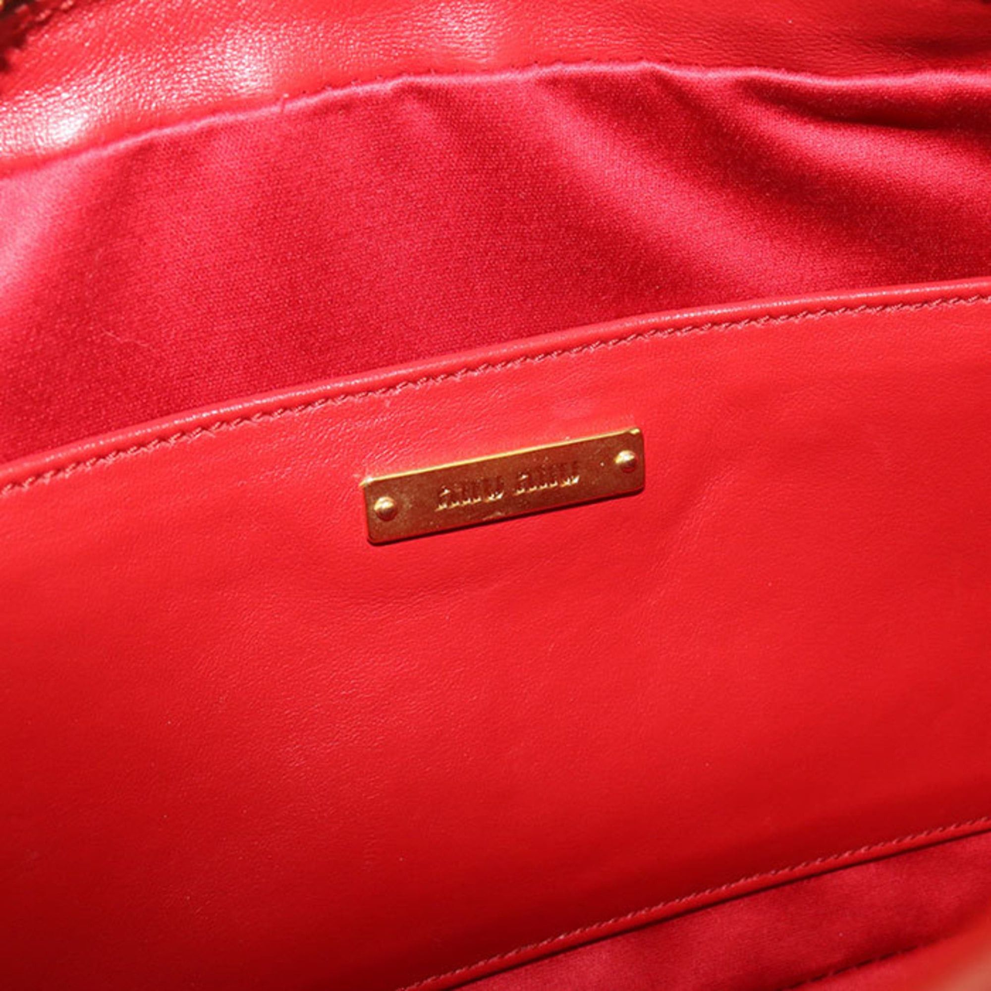Miu Miu Miu Miu MIU Outlet Crossbody Shoulder Bag with Chain, Women's, Red Size ONE SIZE - 4 Thumbnail