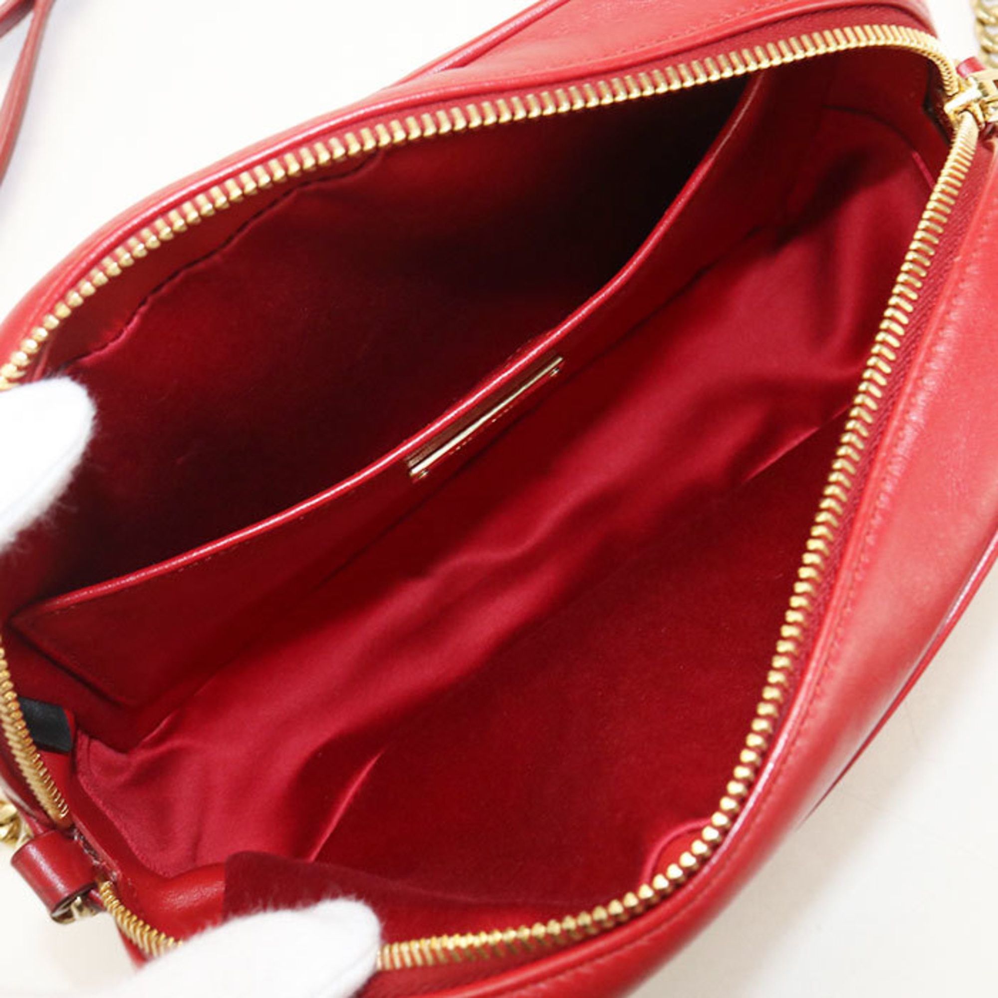 Miu Miu Miu Miu MIU Outlet Crossbody Shoulder Bag with Chain, Women's, Red Size ONE SIZE - 3 Thumbnail