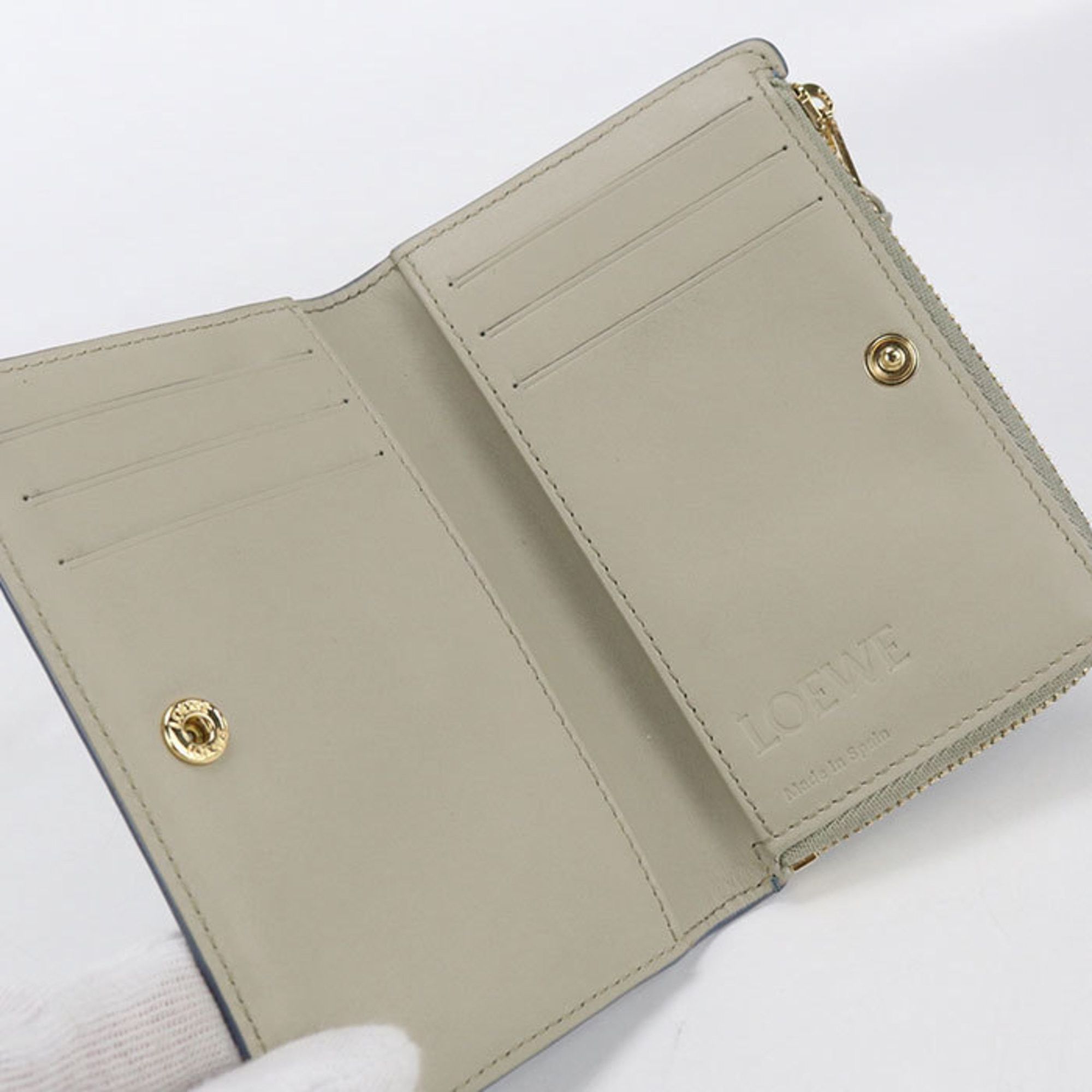 Loewe LOEWE Anagram Bifold Wallet, Women's, Blue Size ONE SIZE - 3 Thumbnail