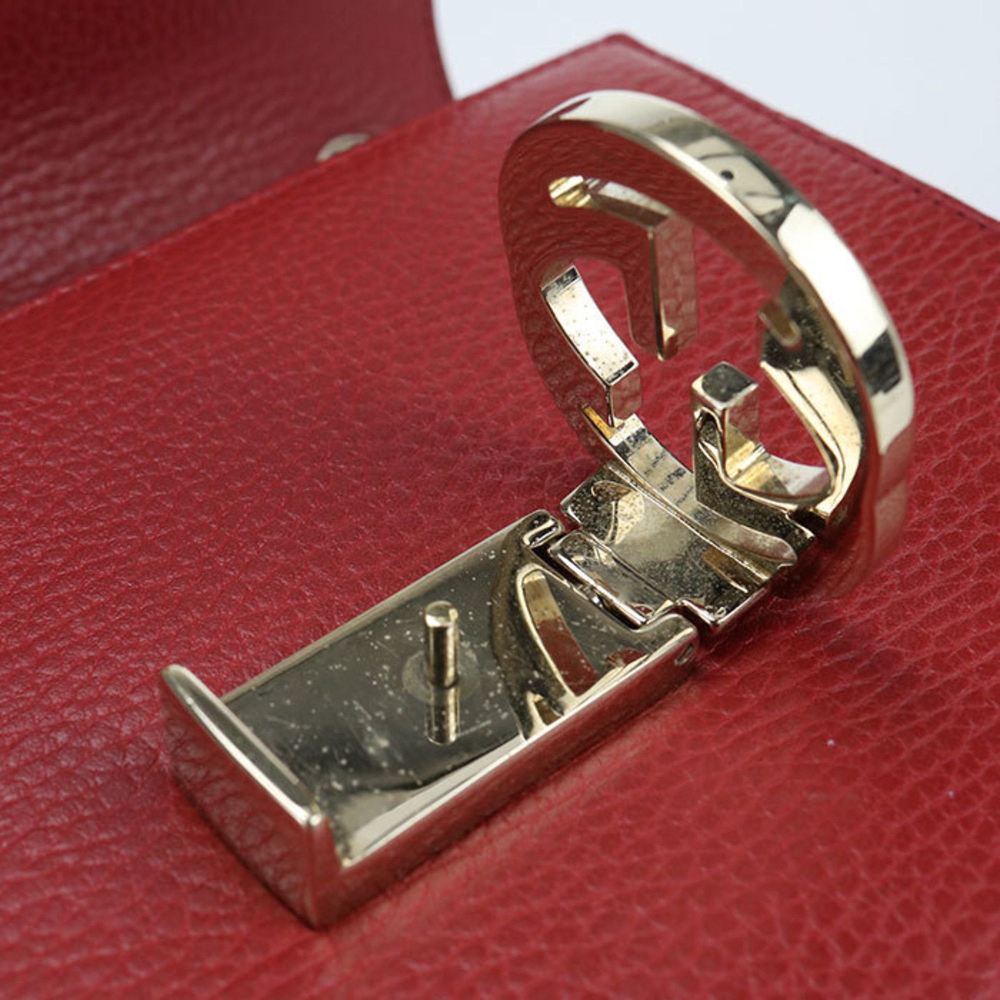 Gucci GUCCI Crossbody Shoulder Bag 510304 with Chain and Interlocking G, Women's, Red Size ONE SIZE - 6 Thumbnail