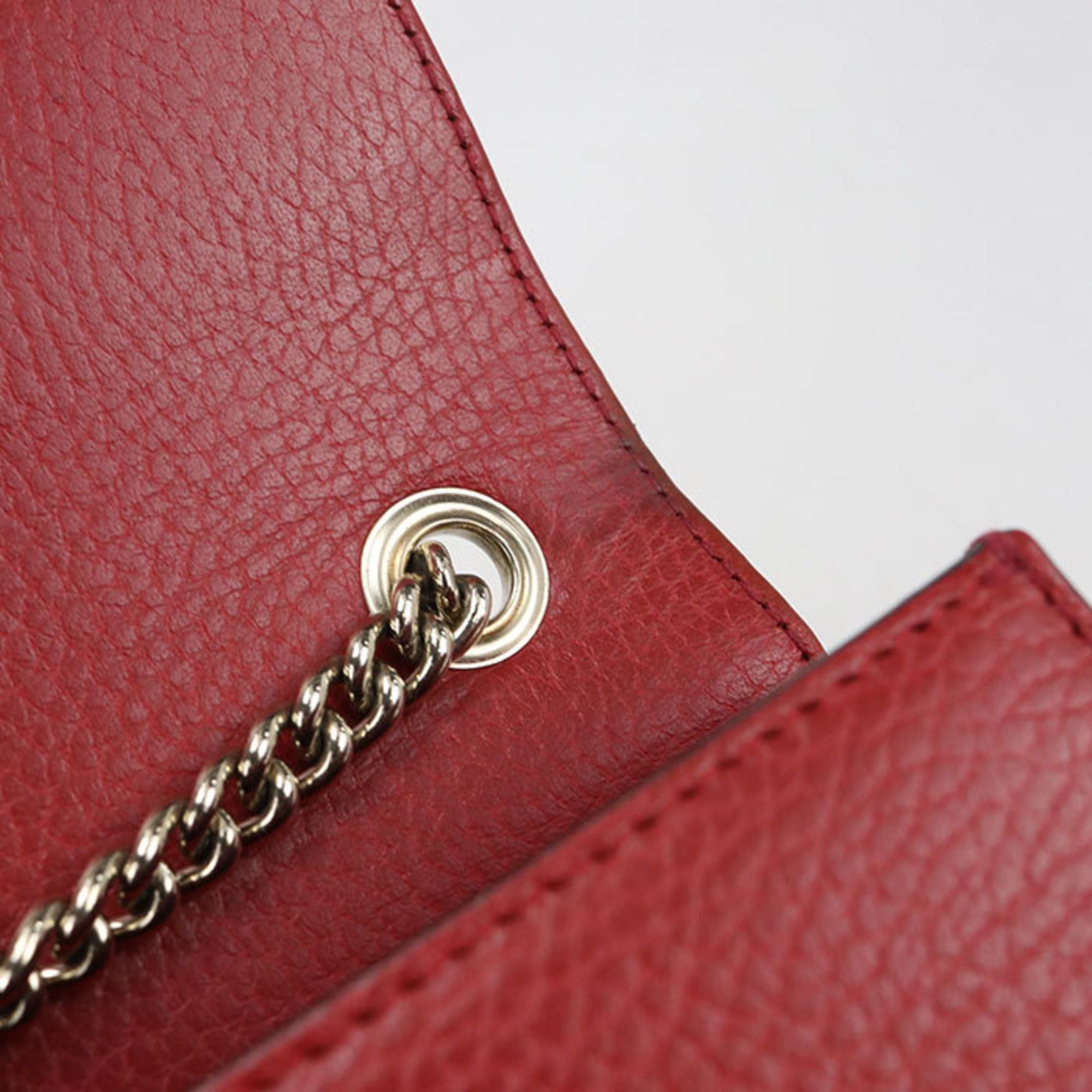 Gucci GUCCI Crossbody Shoulder Bag 510304 with Chain and Interlocking G, Women's, Red Size ONE SIZE - 4 Thumbnail