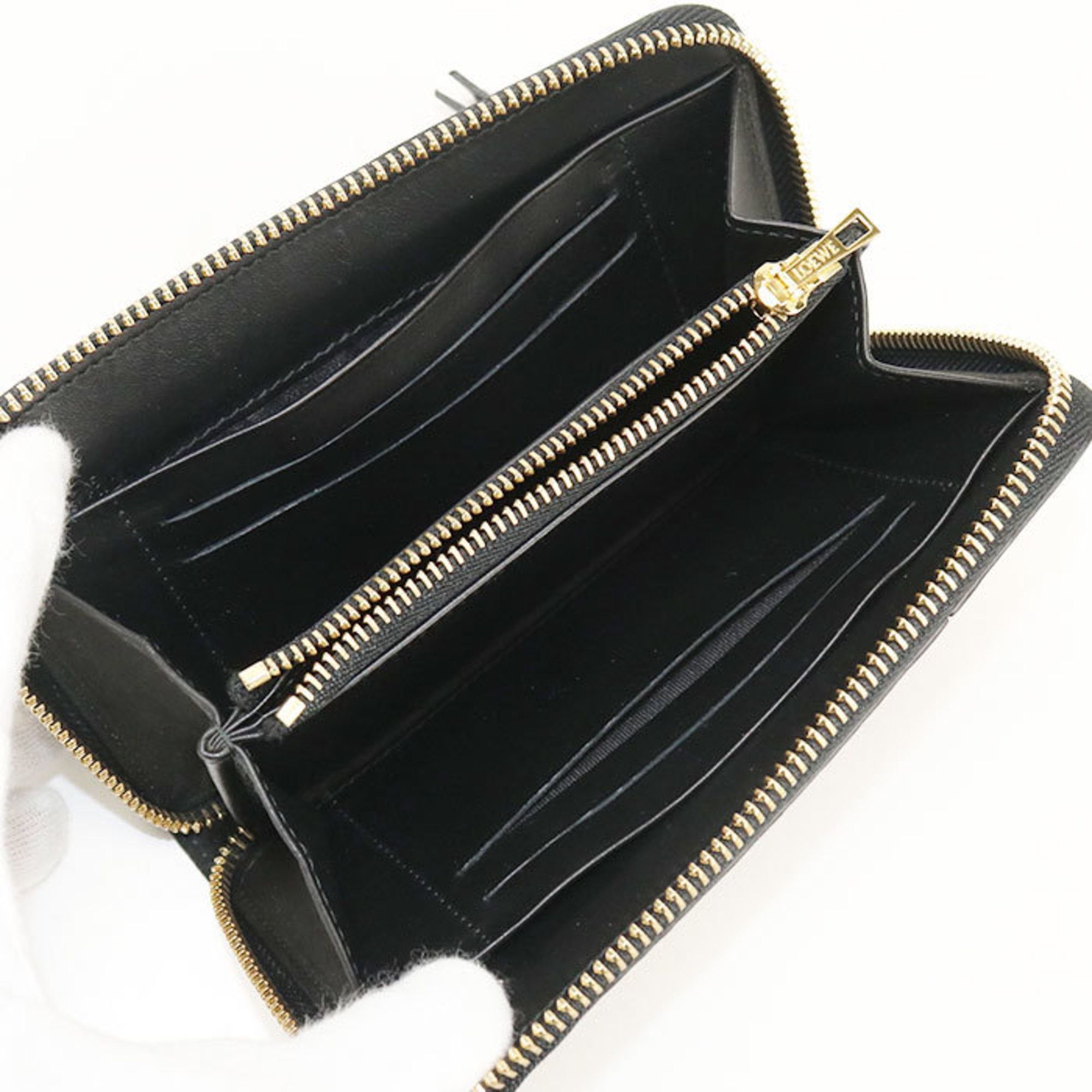 Loewe LOEWE Puzzle Women's Round Zip Wallet in Black Size ONE SIZE - 3 Thumbnail