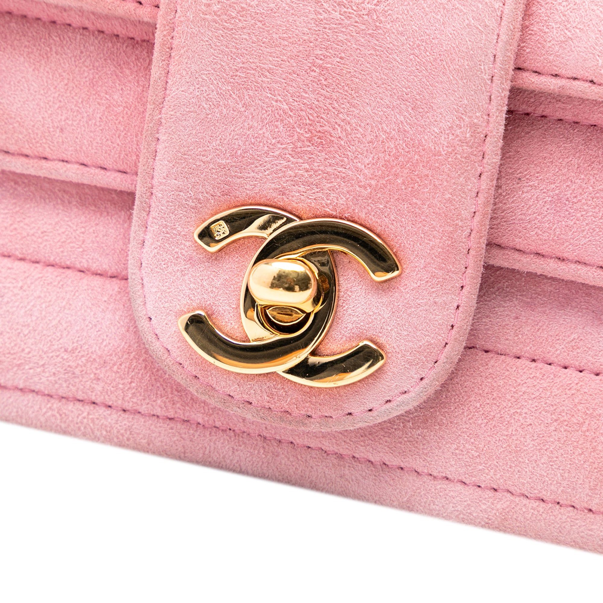 Chanel Mini Square CC Horizontal Quilted Suede Double Flap Size ONE SIZE - 6 Thumbnail