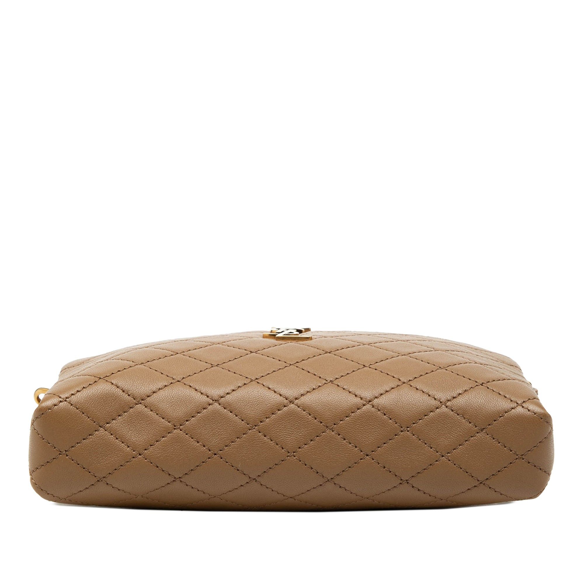 Saint Laurent Paris Mini Quilted Lambskin Gaby Zippered Pouch Size ONE SIZE - 3 Thumbnail