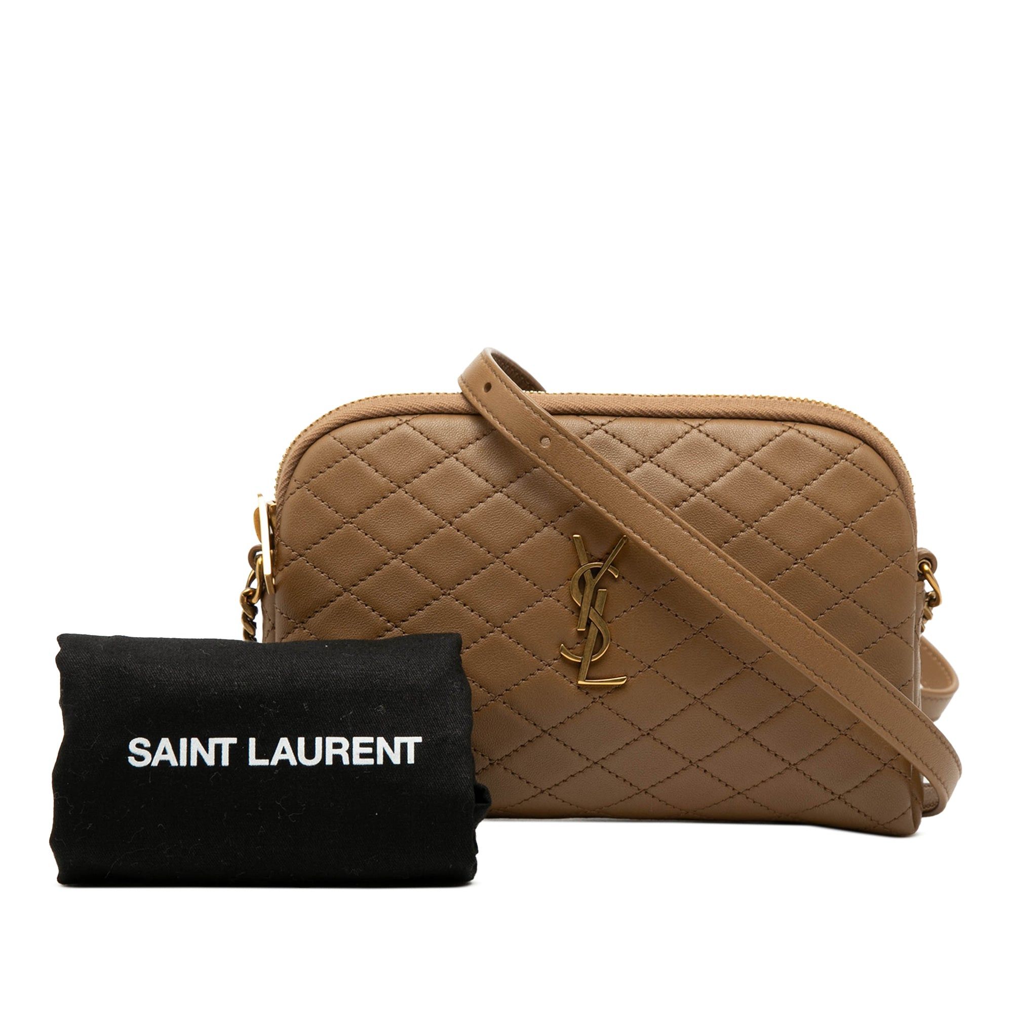Saint Laurent Paris Mini Quilted Lambskin Gaby Zippered Pouch Size ONE SIZE - 8 Thumbnail