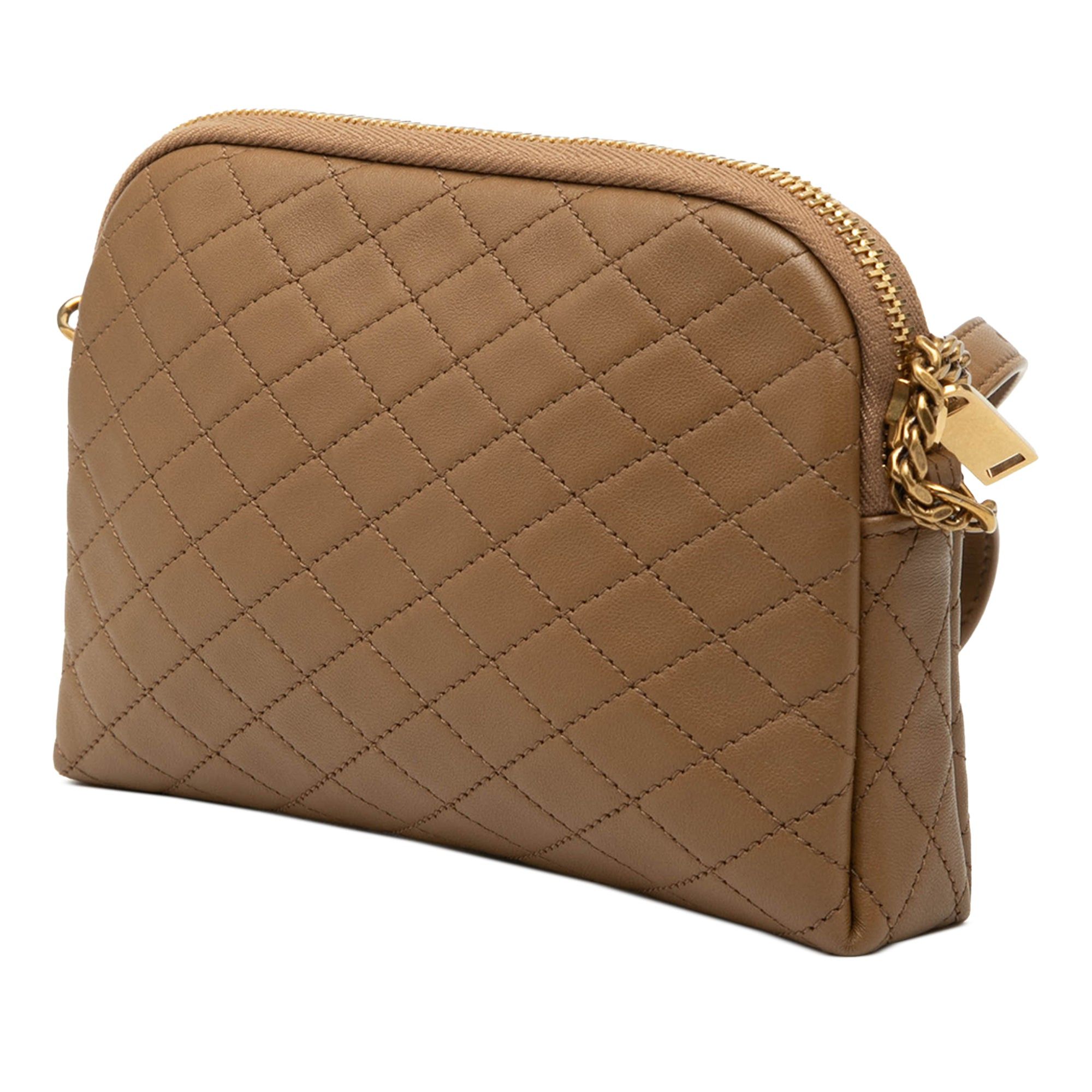 Saint Laurent Paris Mini Quilted Lambskin Gaby Zippered Pouch Size ONE SIZE - 2 Thumbnail
