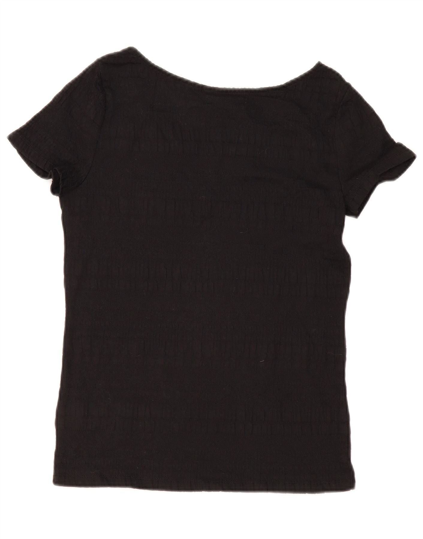 Ralph Lauren Womens Blouse Top UK 12 Medium Black Cotton Size XS / US 0-2 / IT 36-38 - 2 Thumbnail