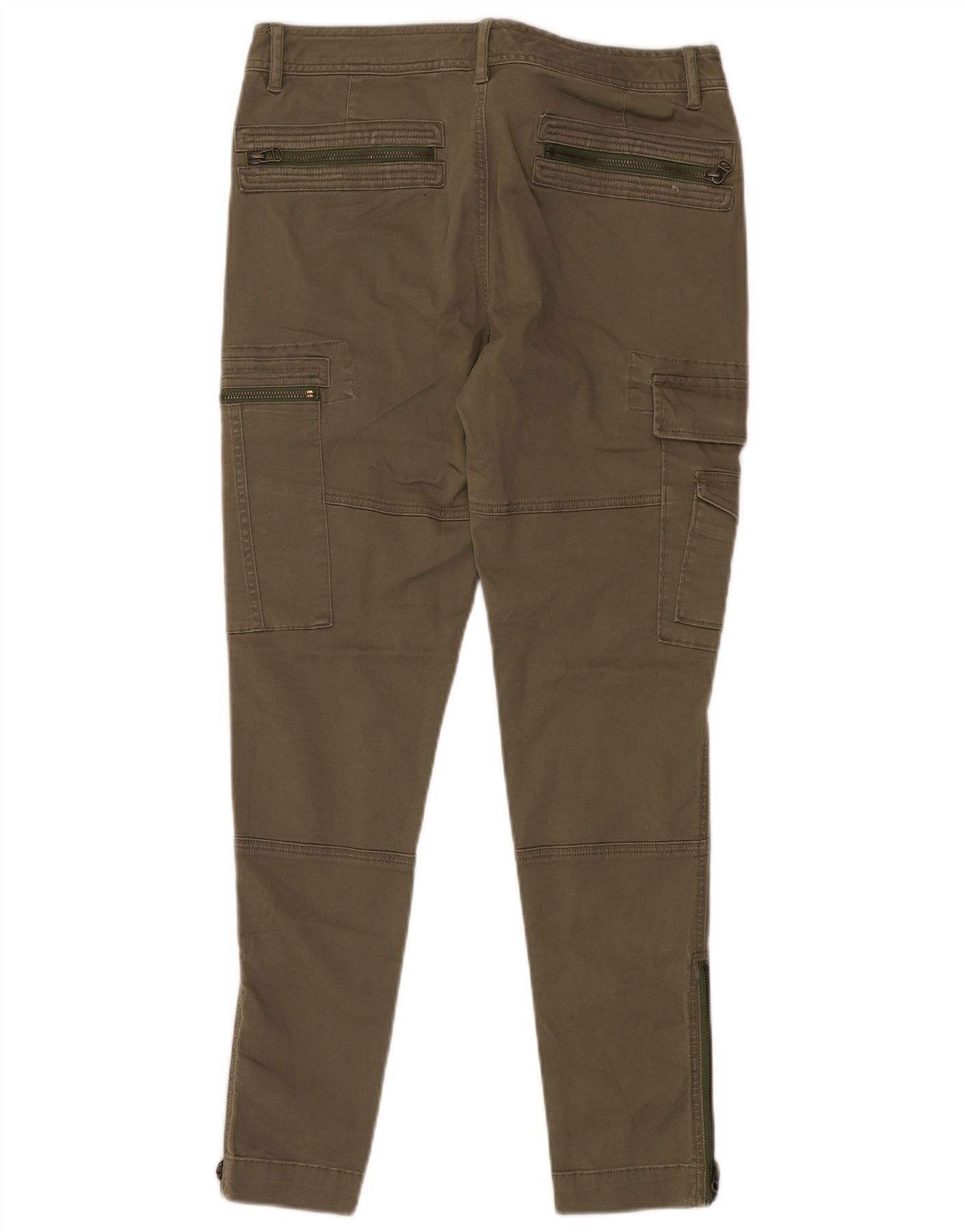 Ralph Lauren Womens Skinny Cargo Trousers US 12 Large W34 L30 Khaki Cotto Size 30" / US 8 / IT 44 - 2 Thumbnail