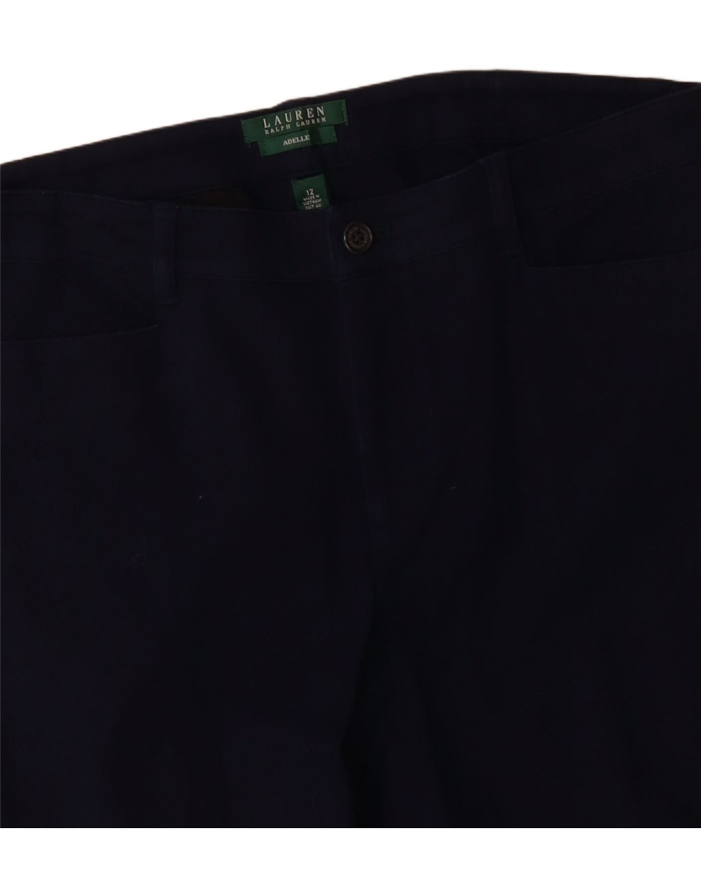 Ralph Lauren Womens Adelle Casual Trousers US 12 Large W36 L26 Navy Blue Size 30" / US 8 / IT 44 - 3 Thumbnail