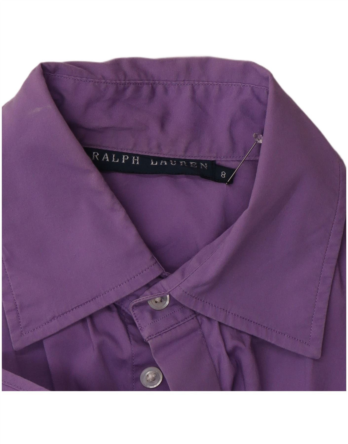 Ralph Lauren Womens Short Sleeve Shirt US 8 Medium Purple Size XS / US 0-2 / IT 36-38 - 3 Thumbnail