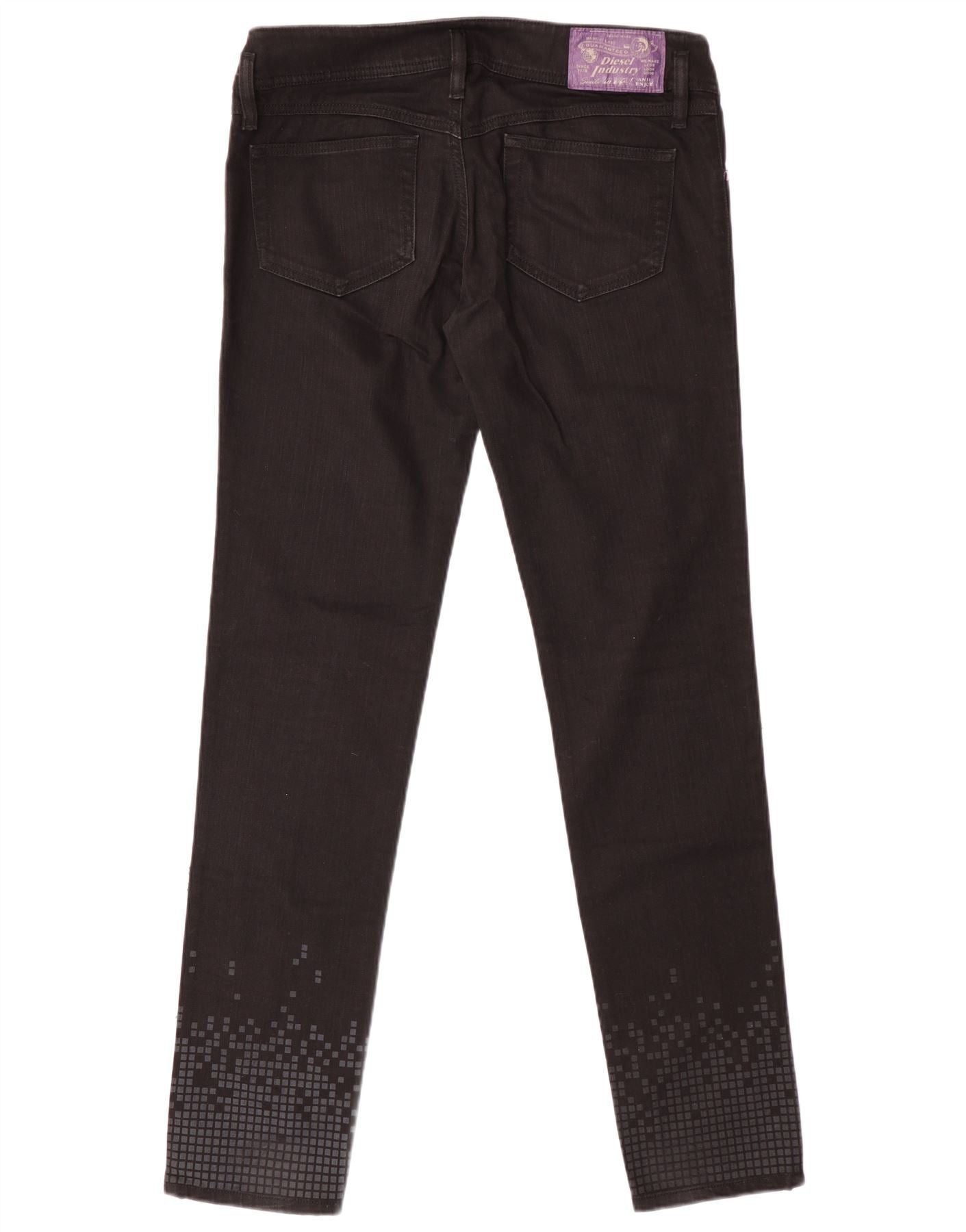 Diesel Womens Matic Slim Jeans W31 L34 Black Geometric Cotton Size 42" / US 20 - 2 Thumbnail