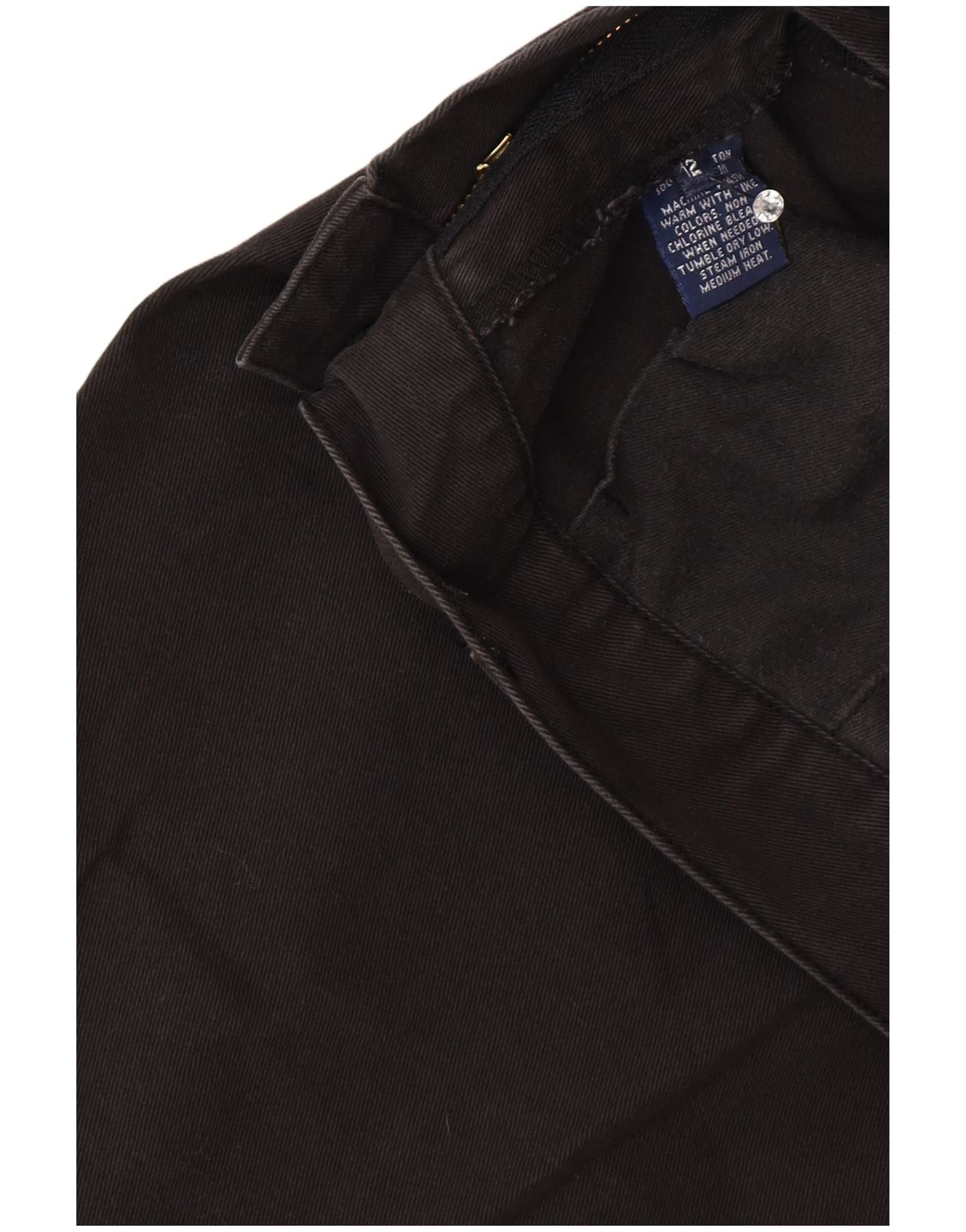 Ralph Lauren Womens Capri Trousers US 12 Large W30 L22 Black Cotton Size 30" / US 8 / IT 44 - 3 Thumbnail