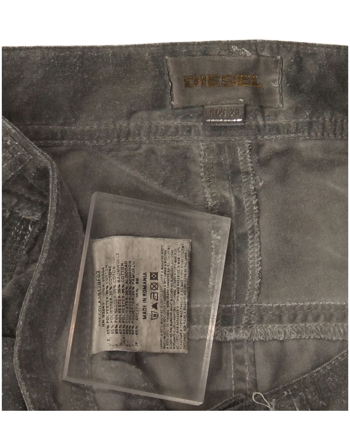 Diesel Womens Slim Casual Trousers W28 L31 Grey Camouflage Polyeste Size 24" / US 00 / IT 34 - 3 Thumbnail