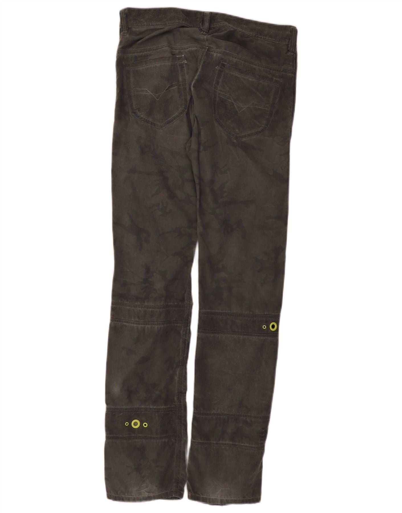 Diesel Womens Slim Casual Trousers W28 L31 Grey Camouflage Polyeste Size 24" / US 00 / IT 34 - 2 Thumbnail