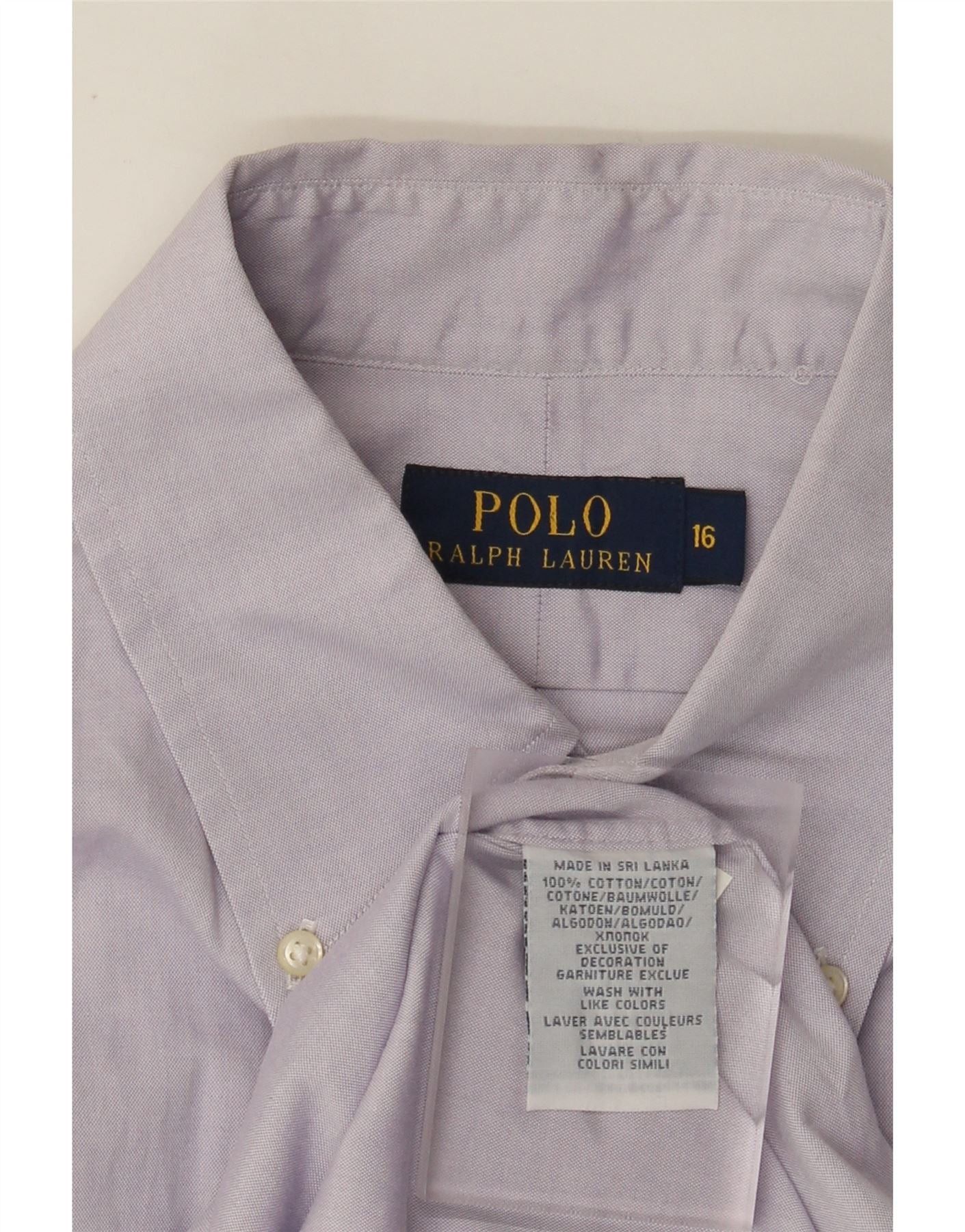 Polo Ralph Lauren Mens Shirt 16 Large Purple Cotton Size US L / EU 52-54 / 3 - 3 Thumbnail