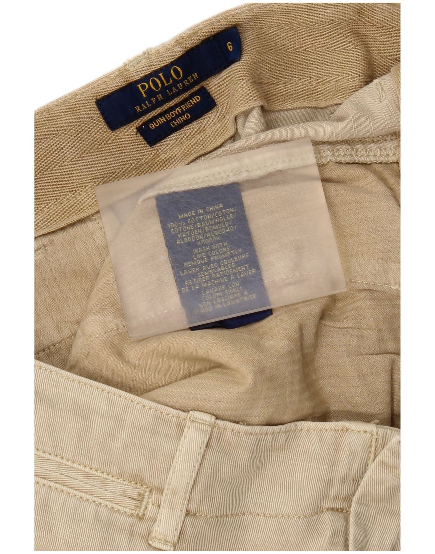 Polo Ralph Lauren Womens Boyfriend Chino Trousers US 6 Medium W32 L27 Beige Size 26" / US 2 / IT 38 - 4 Thumbnail