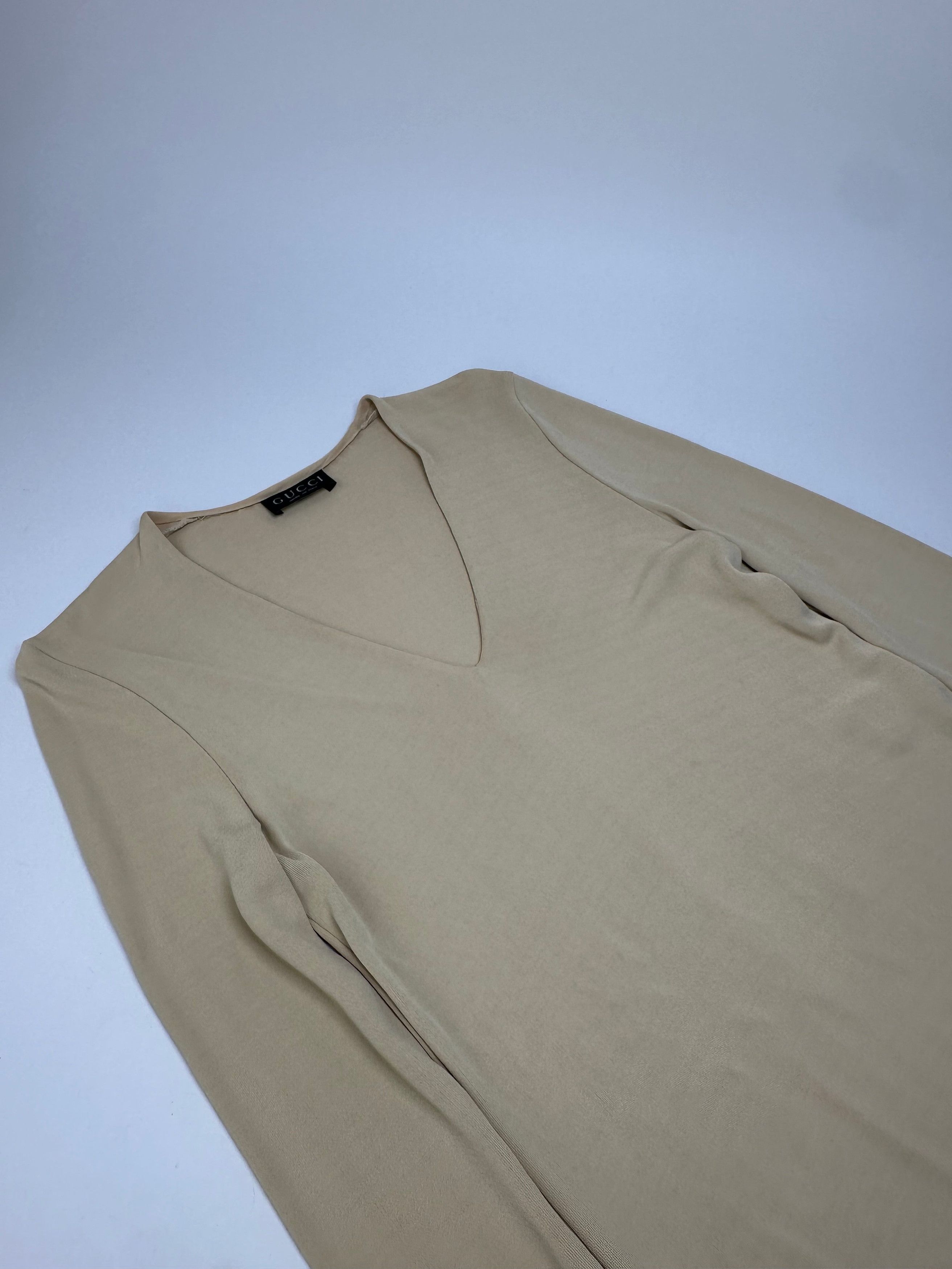 Gucci Vintage Viscose Dress M Beige Size S / US 4 / IT 40 - 5 Thumbnail