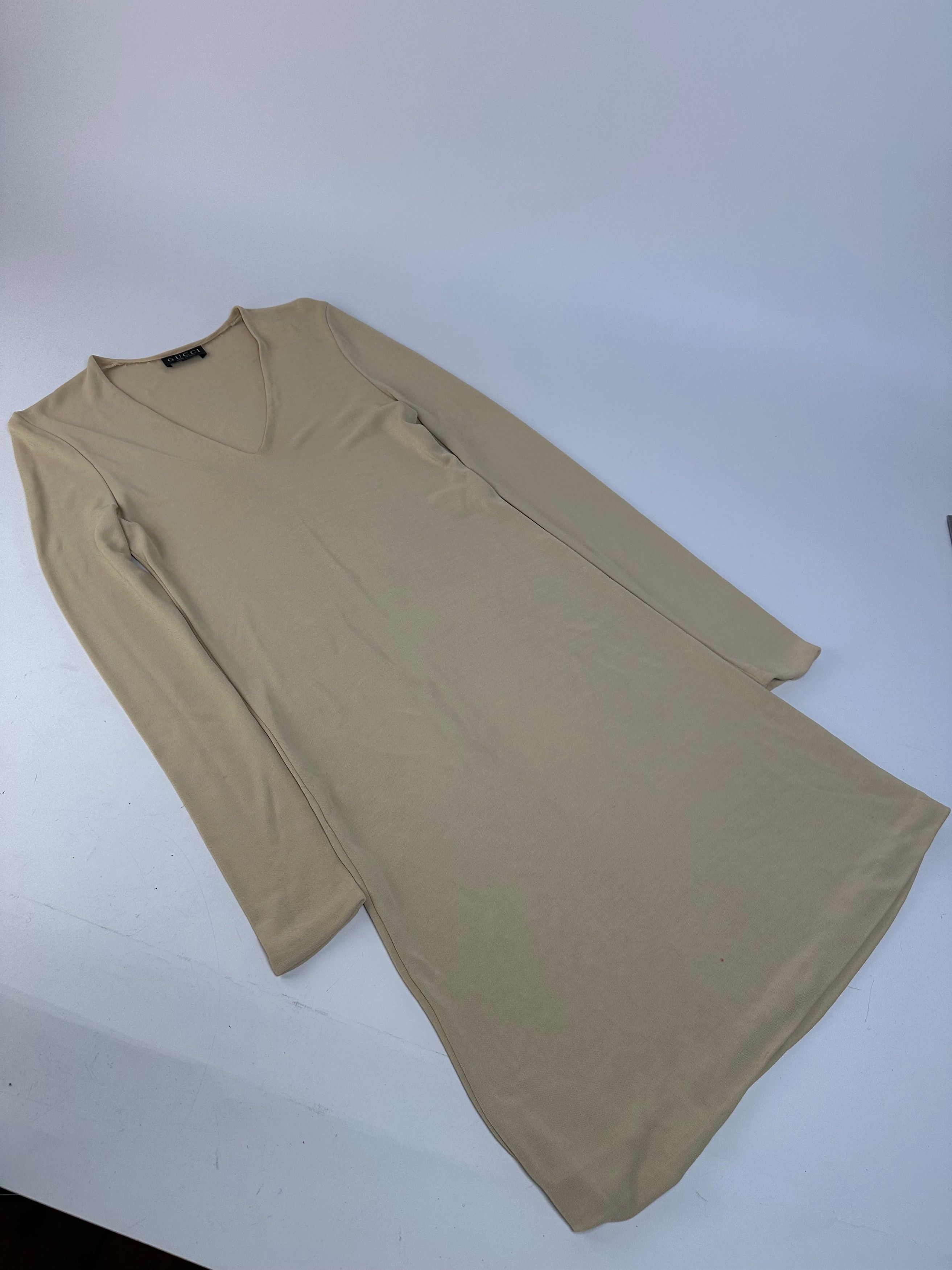Gucci Vintage Viscose Dress M Beige Size S / US 4 / IT 40 - 4 Thumbnail