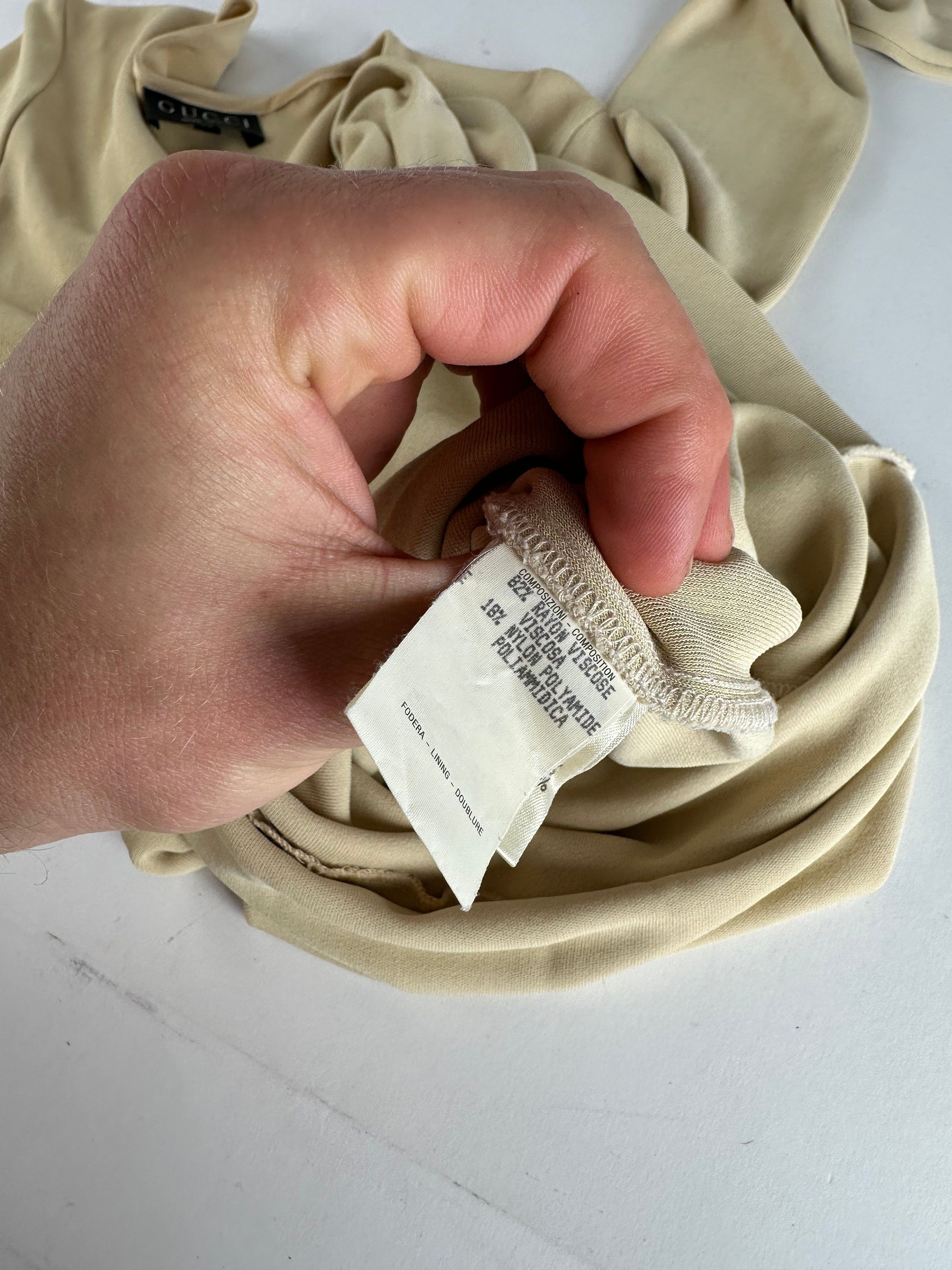 Gucci Vintage Viscose Dress M Beige Size S / US 4 / IT 40 - 10 Thumbnail