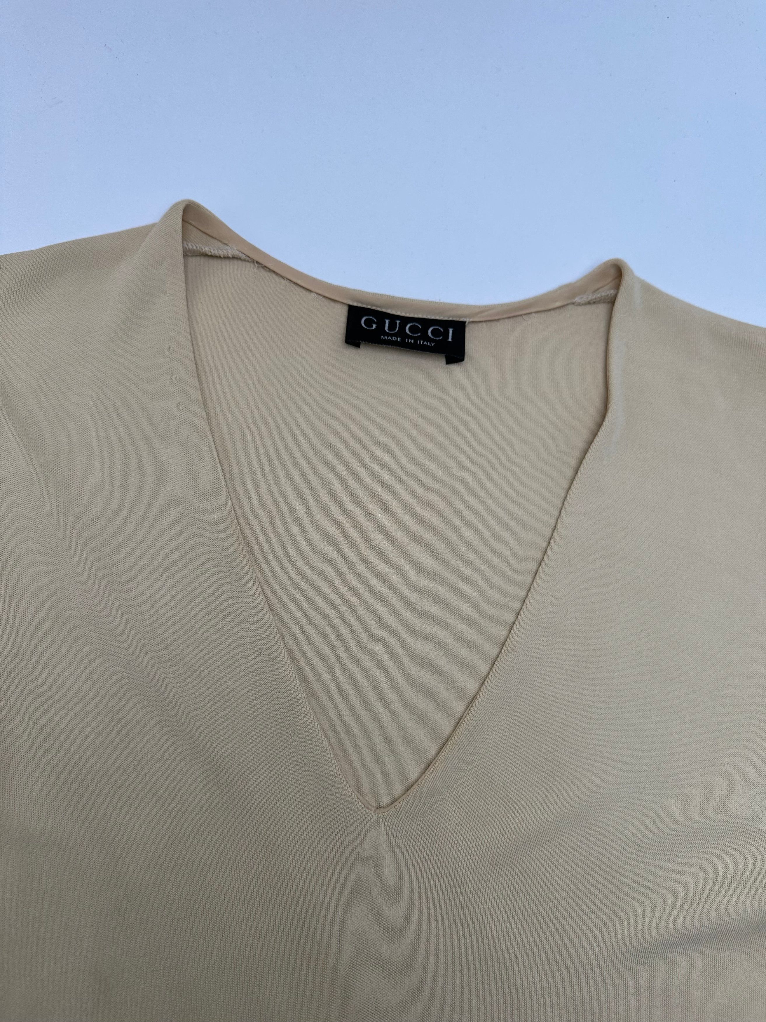 Gucci Vintage Viscose Dress M Beige Size S / US 4 / IT 40 - 6 Thumbnail