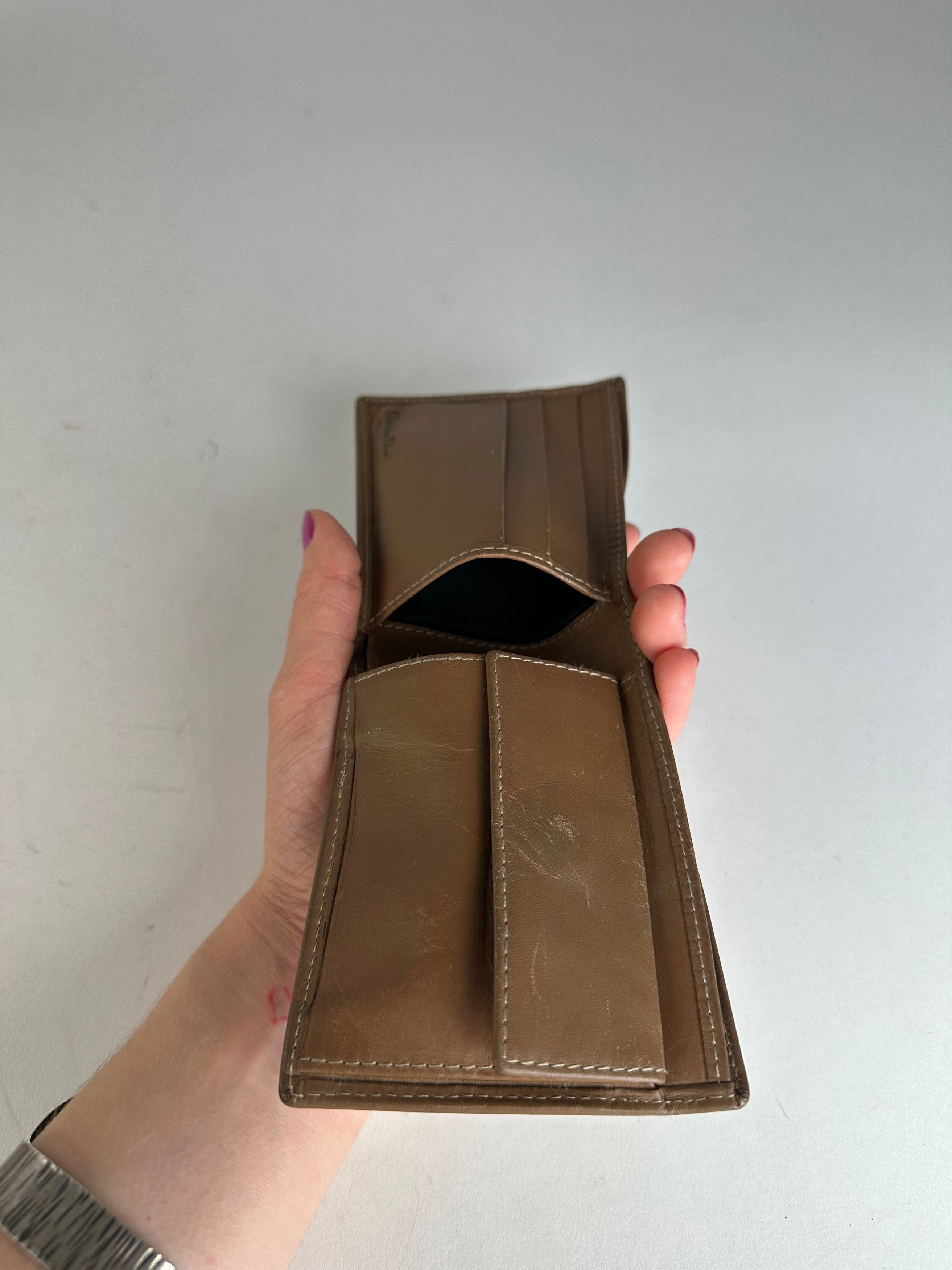 Dior Vintage Flapable Leather Monogram Wallet Black Brown Size ONE SIZE - 7 Thumbnail