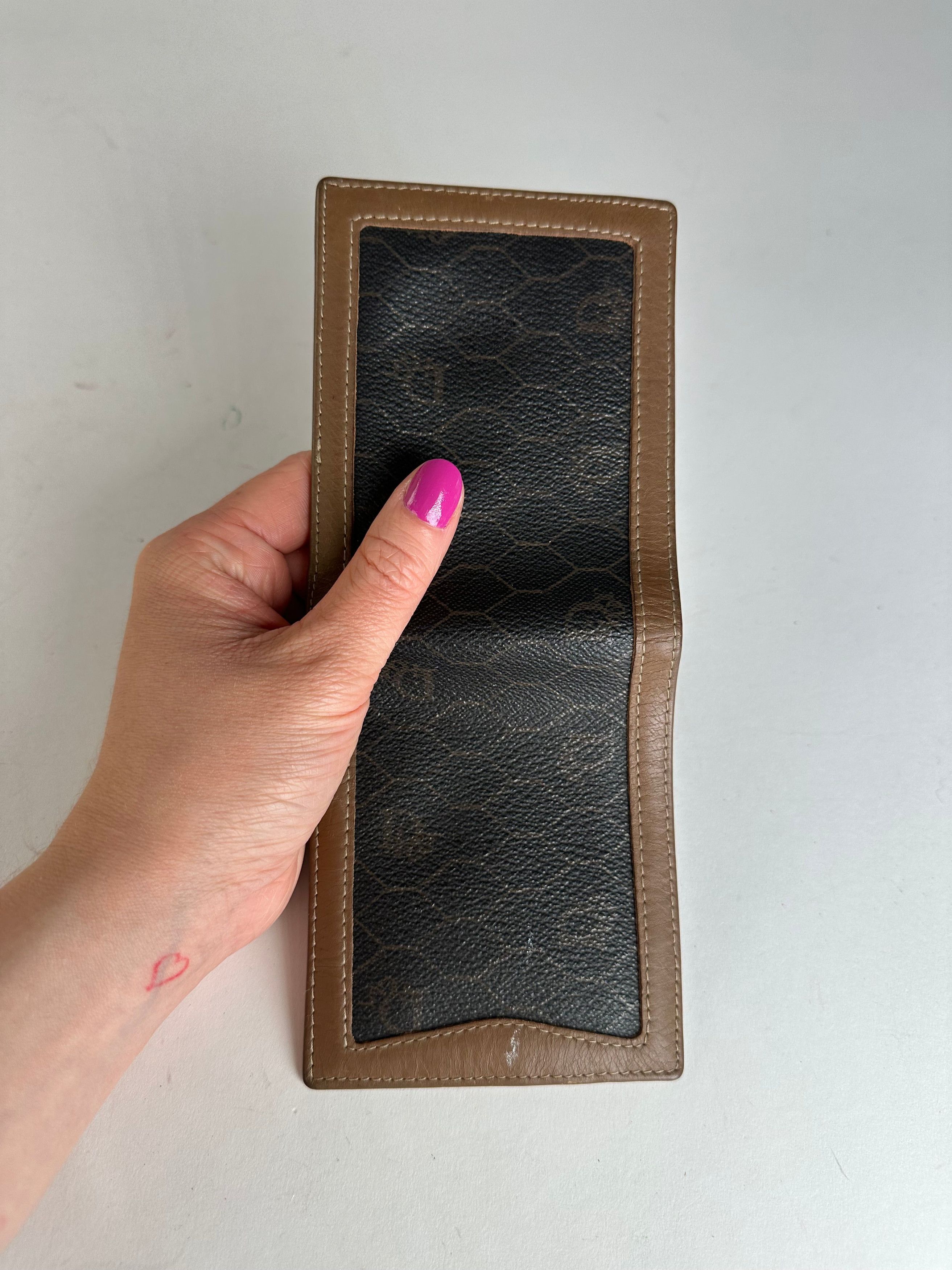 Dior Vintage Flapable Leather Monogram Wallet Black Brown Size ONE SIZE - 8 Thumbnail