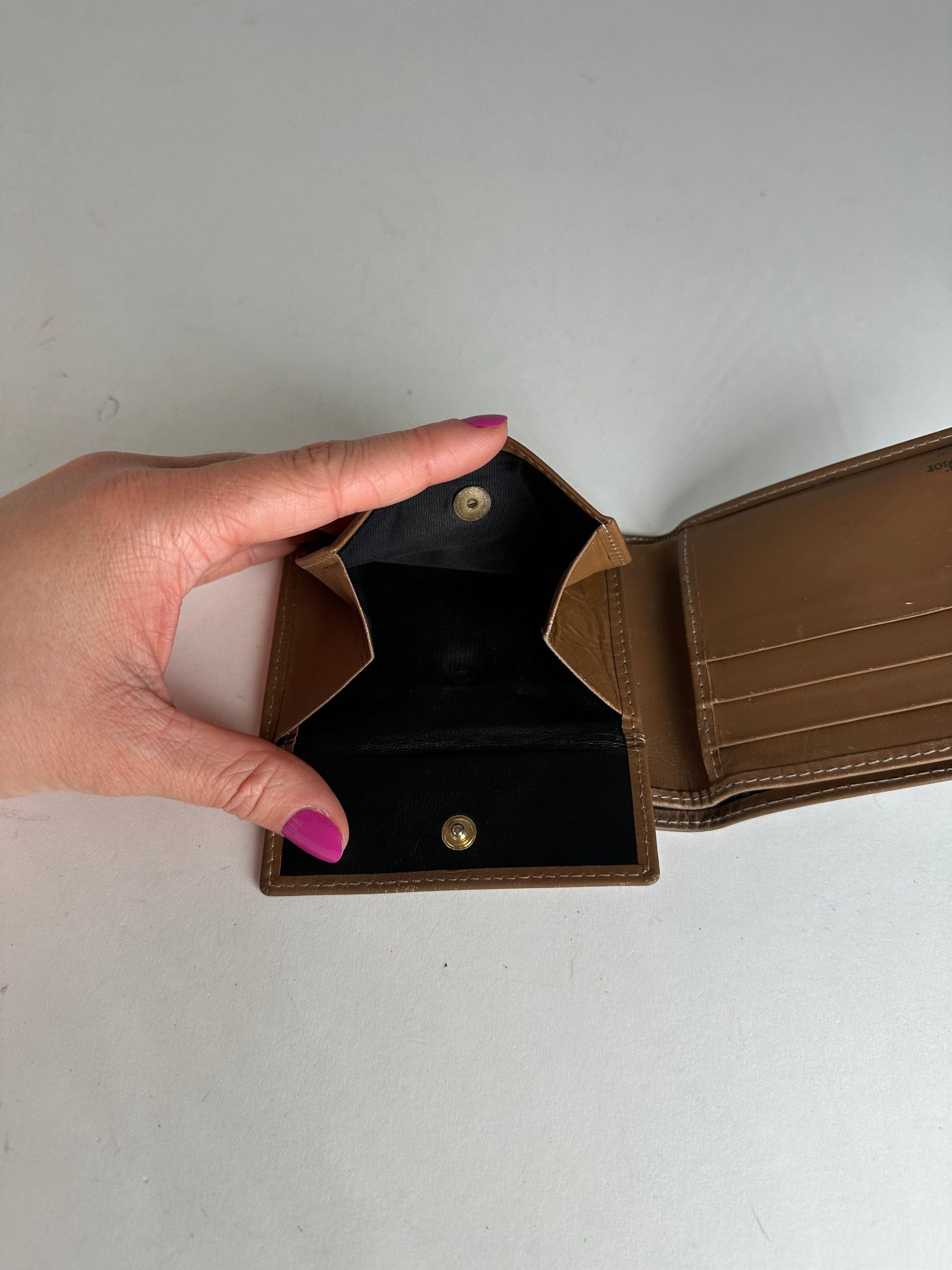 Dior Vintage Flapable Leather Monogram Wallet Black Brown Size ONE SIZE - 5 Thumbnail