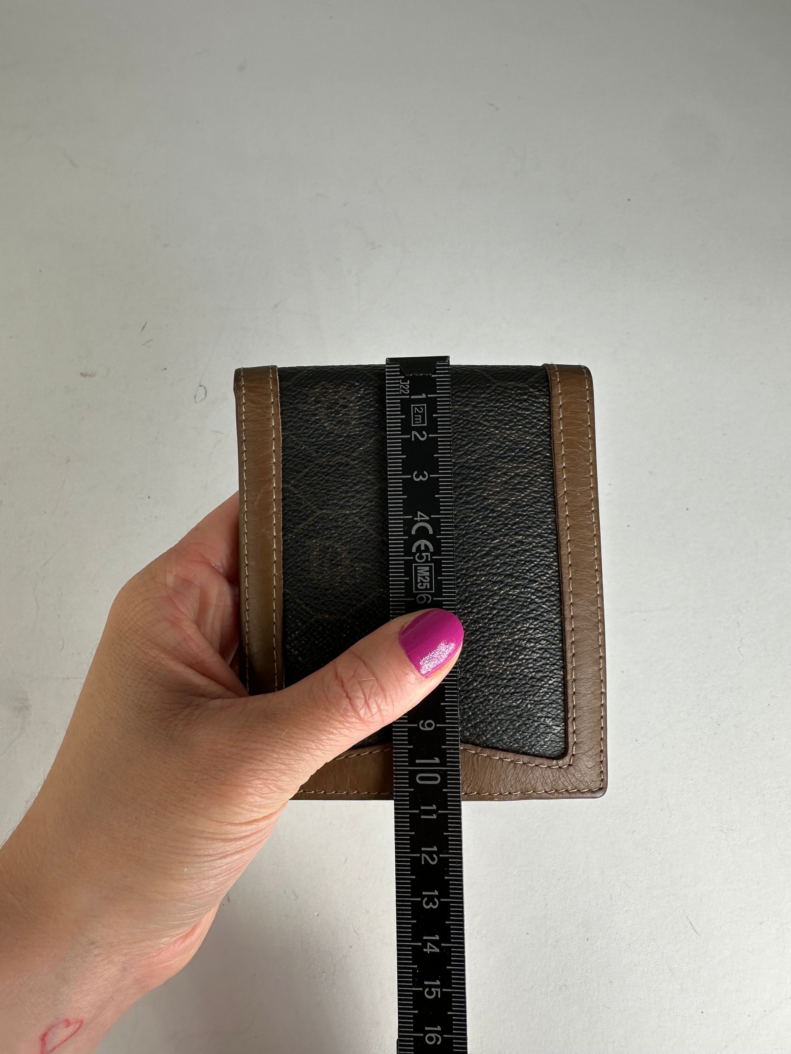 Dior Vintage Flapable Leather Monogram Wallet Black Brown Size ONE SIZE - 9 Thumbnail
