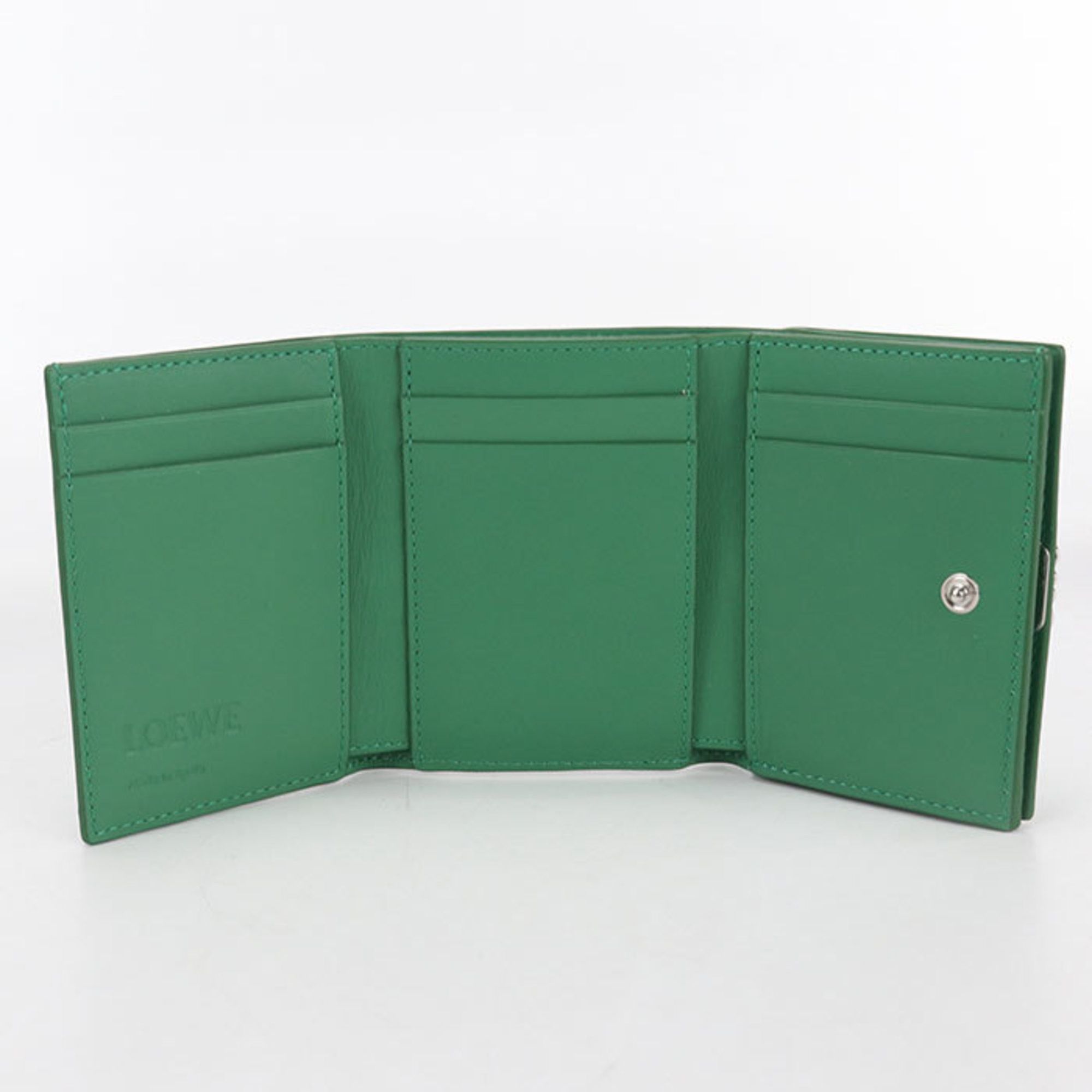 Loewe LOEWE Trifold Wallet with Anagram, Women's, Green Size ONE SIZE - 3 Thumbnail