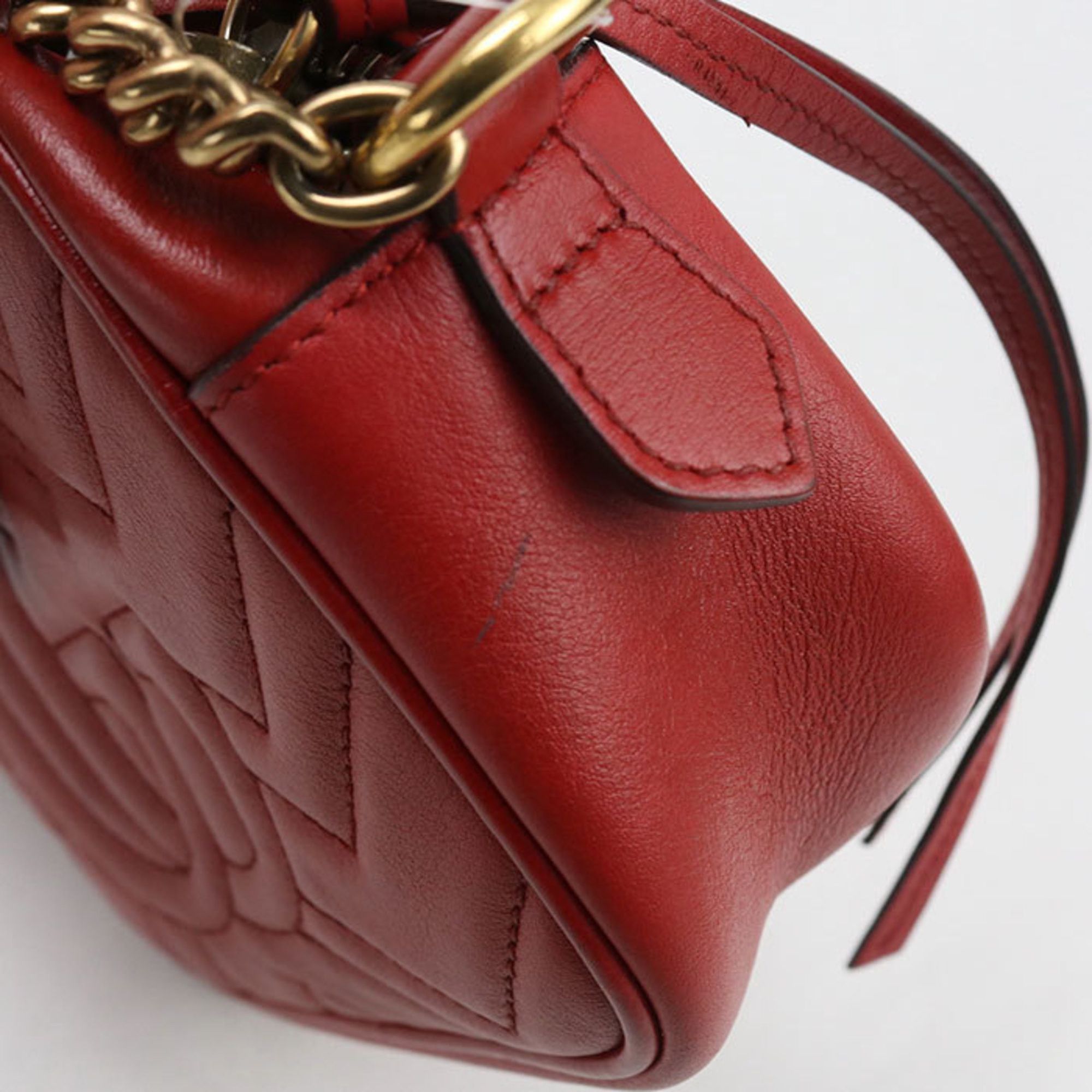 Gucci GUCCI GG Marmont Mini Camera Bag, Red, Women's, 448065 Size ONE SIZE - 5 Thumbnail