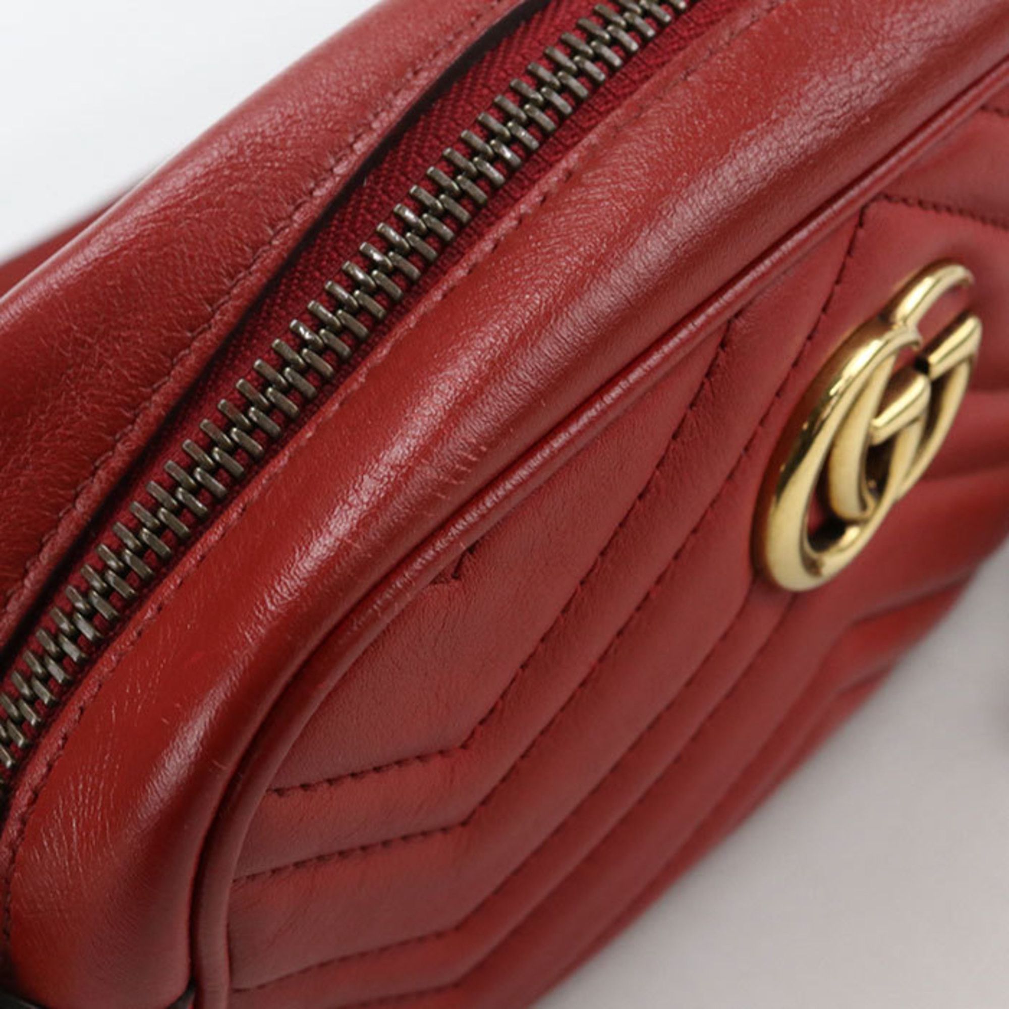 Gucci GUCCI GG Marmont Mini Camera Bag, Red, Women's, 448065 Size ONE SIZE - 6 Thumbnail